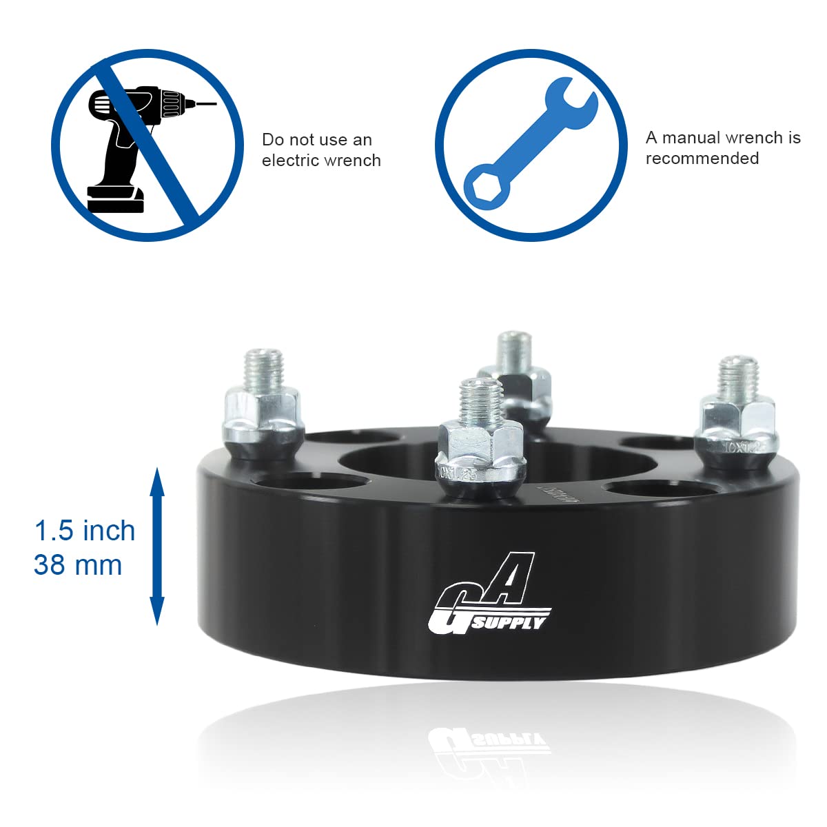 Gasupply 1.5' Atv 4X110 Wheel Spacers, 1.5 Inch 38Mm Wheel Spacer Adapters 74Mm Hub Bore With 10×1.25 Studs, Compatible With Honda, Suzuki, Bombardier, 2 Pack