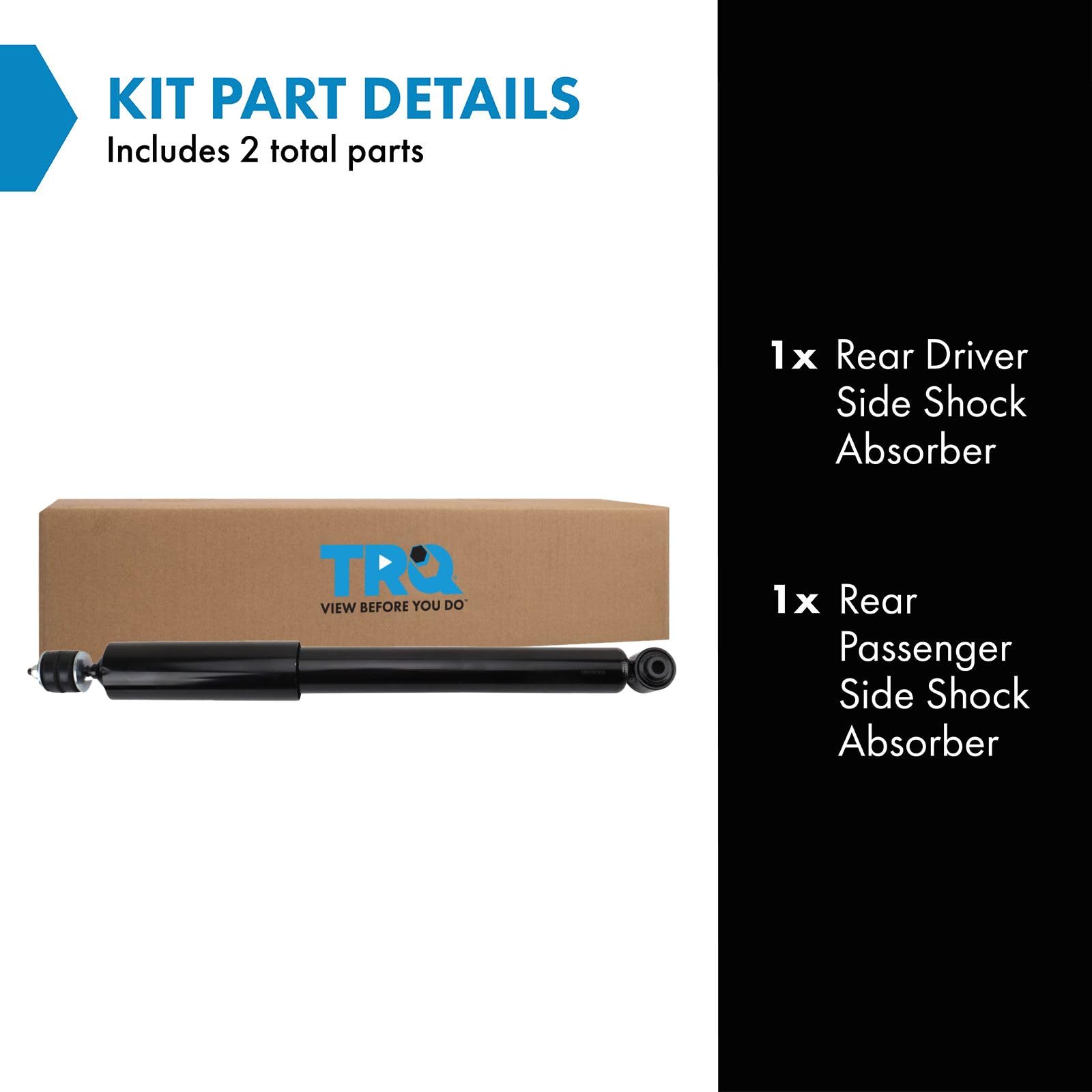 Trq Rear Shock Absorber Set Compatible With 2012-2015 Honda Civic