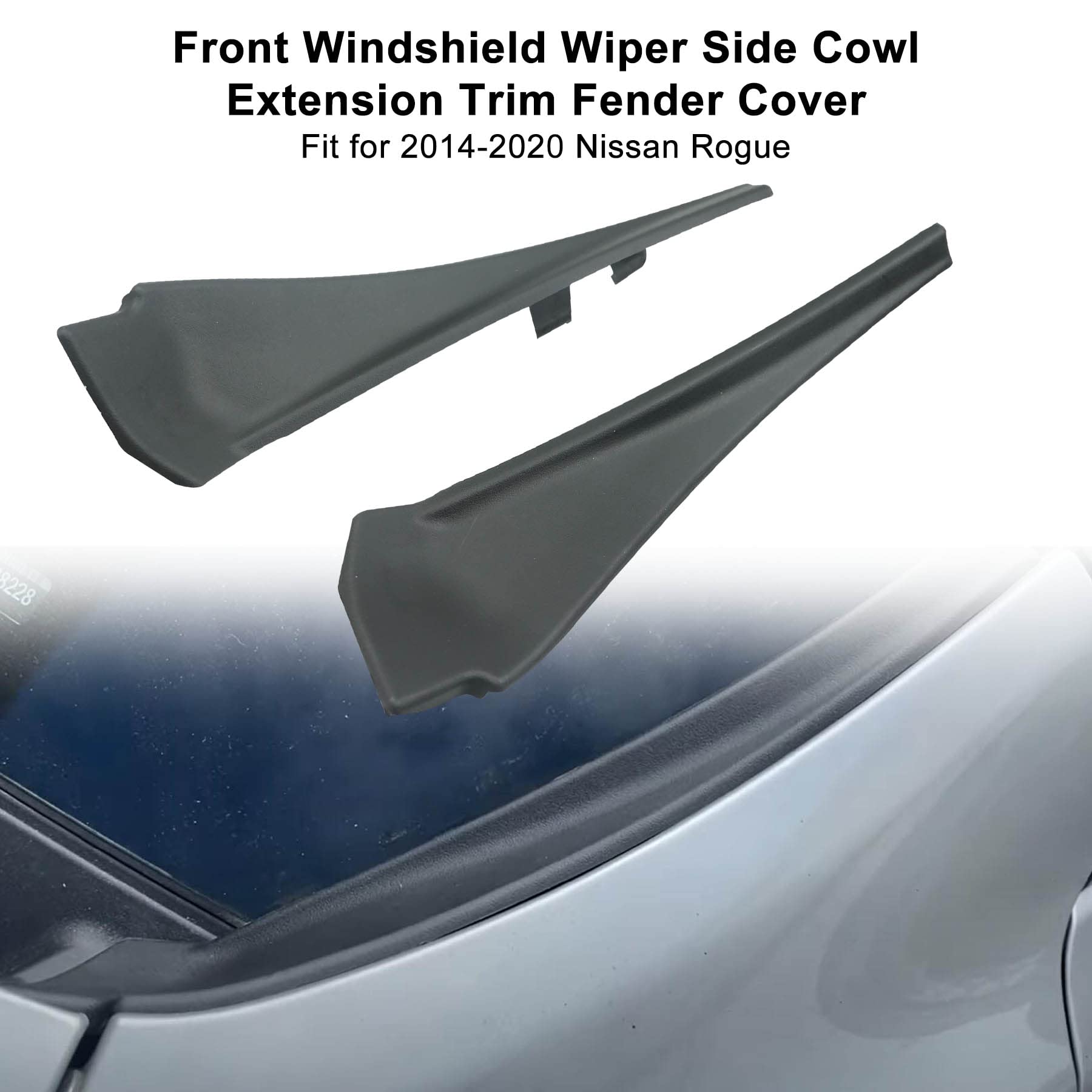 LANDSIN Windshield Wiper Cowl Trim for Nissan Rogue 2014-2020 - Left & Right Side Fender Cover, 1 Pair, OEM Fit 66895-4CL0A,