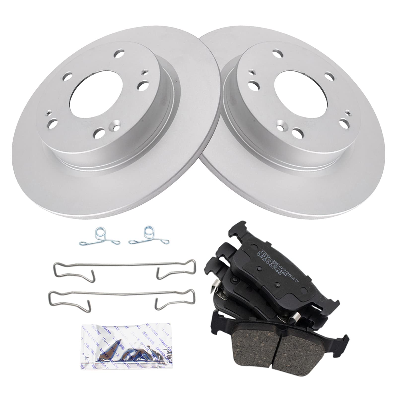 Trq Rear Brake Pad & Rotor Kit Brake Pads Brake Rotor Ceramic Premium G-Coated Compatible With 2016-2022 Honda Civic
