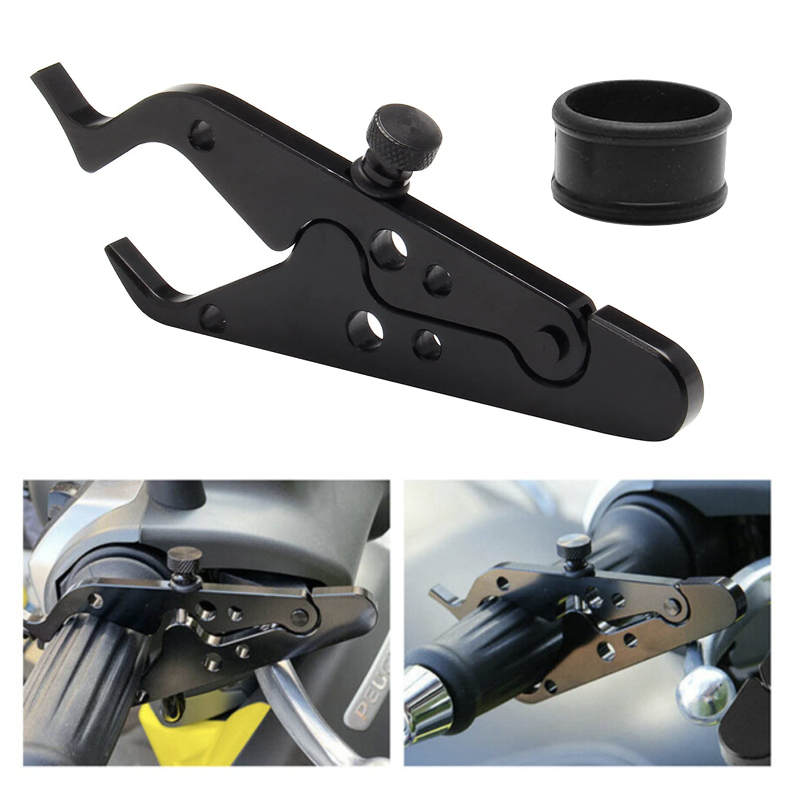 Ralis Motorcycle Cruise Control, Durable Motorcycle Throttle Lock, Universal Lightweight Throttle Assist Wrist, Aluminum Alloy Hand Grip Lock Clamp With Silicone Ring Protect