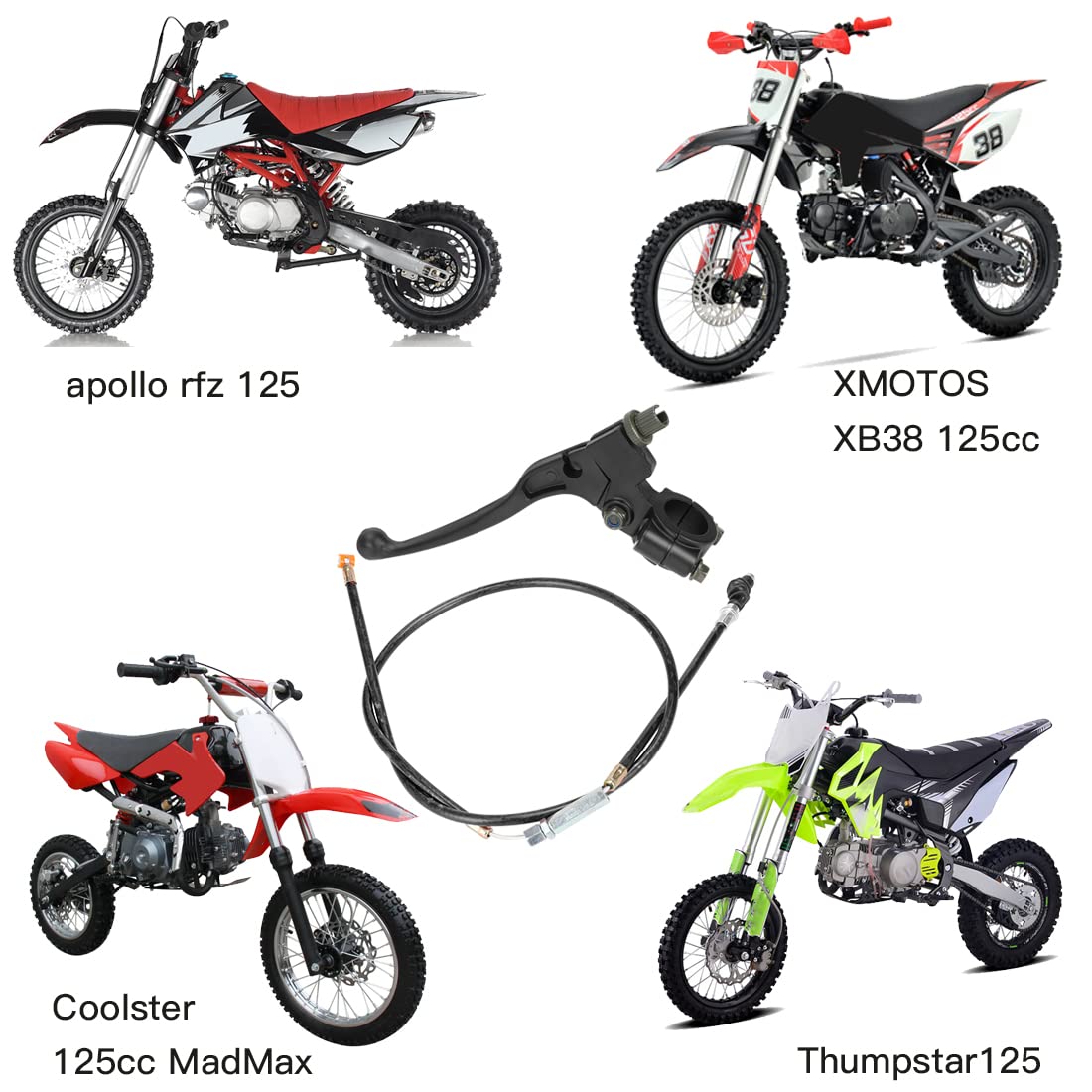 YOXUFA 7/8'' Left Clutch Lever Handle Cable for SSR 50cc 70cc 90cc 110cc 125cc 150cc Apollo RFZ DBX18 TaoTao DB17 DB27 Coolster