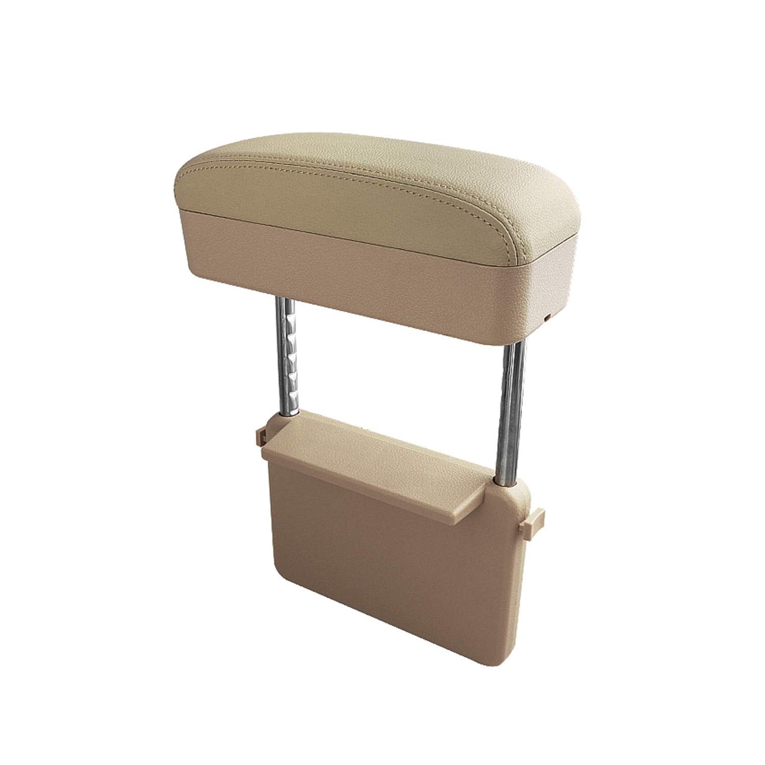 Sktu Auto Car Armrest Extender Support Elbow & Forearm Arm Wrist Rest Support Adjustable Height Comfort Pad Universal Fit For Most Car Models Center Console (Beige)
