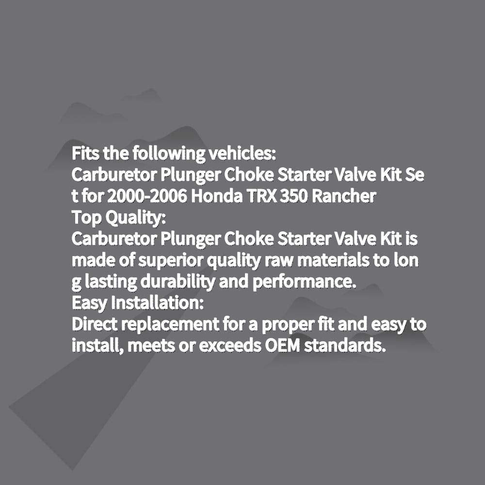 Carburetor Plunger Choke Starter Valve Kit Set For 2000-2006 Honda Trx 350 Rancher