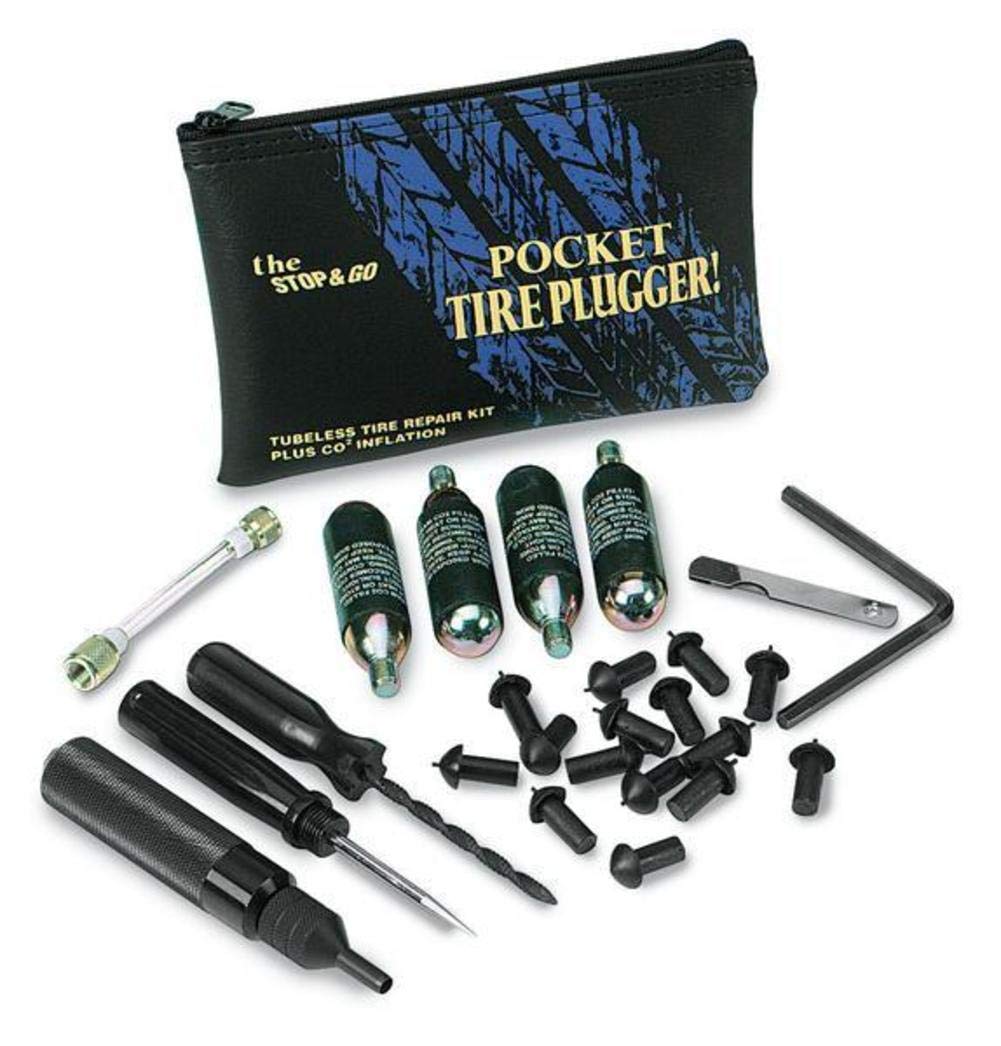 Stop & Go 1001 28 Piece Tubeless Tire Pocket Plugger Repair Kit & Co2 For Punctures And Flats On Motorcycle, Atv, & Utility Vehi