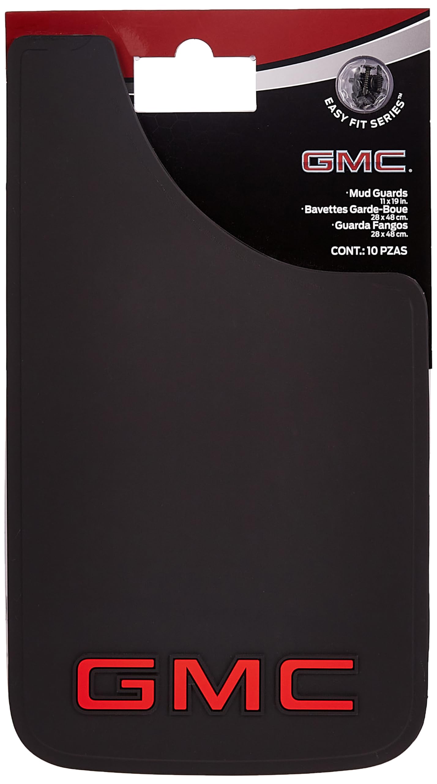 Plasticolor 000545R01 GMC Logo Easy Fit Mud Guard -19 x 11 inch -Set of 2