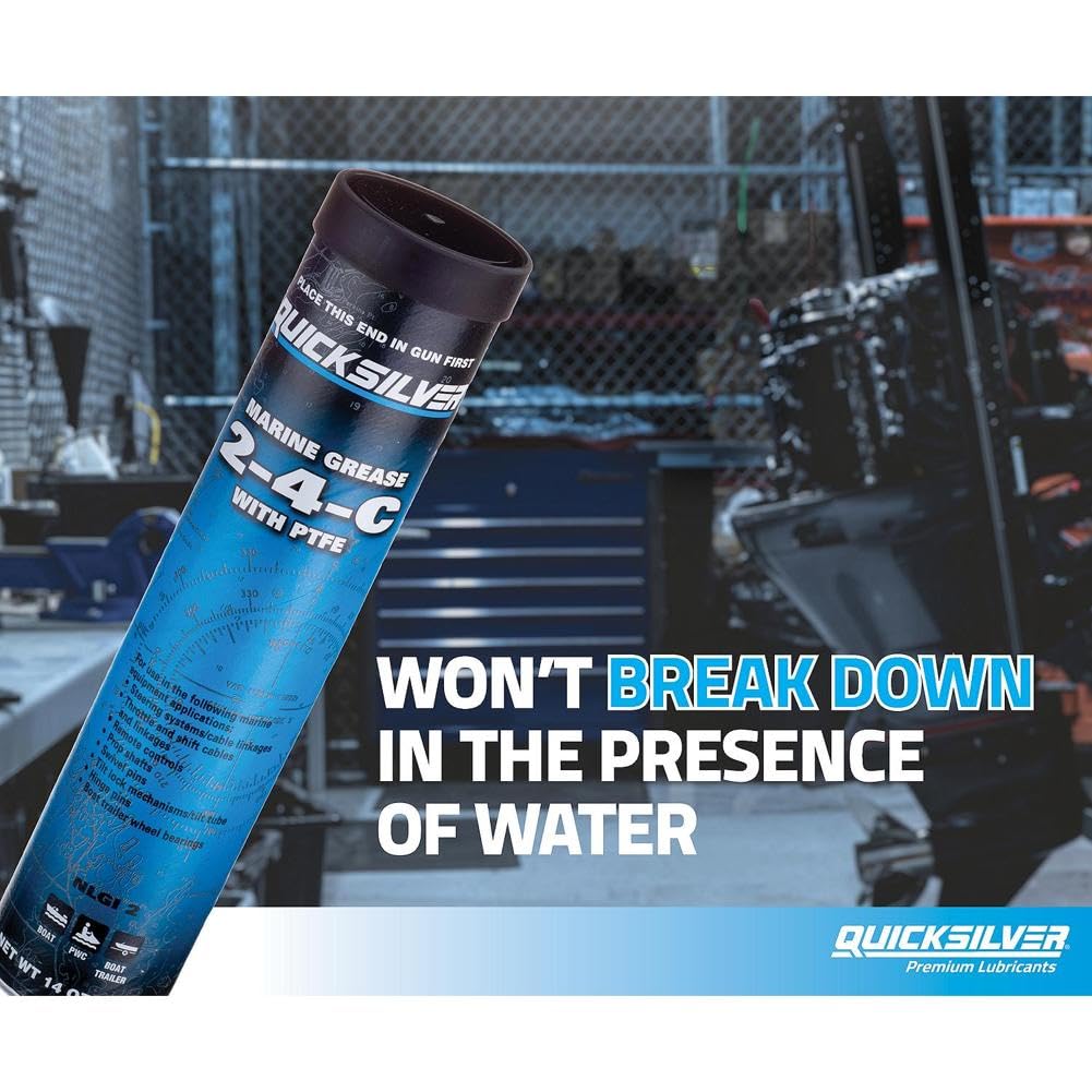 Quicksilver 802863Q1 2-4-C Marine Grease/Lubricant With Ptfe - 14 Oz. Cartridge