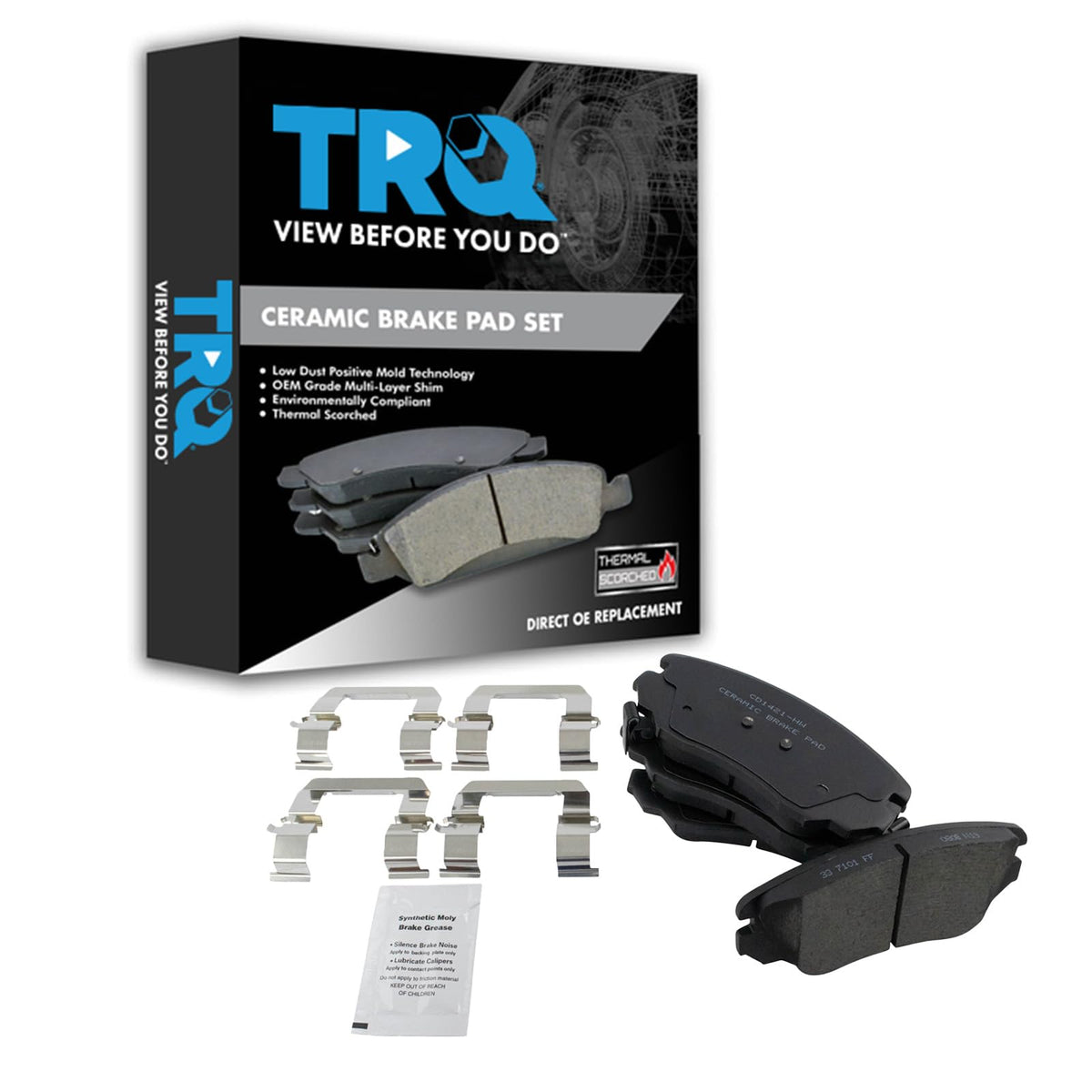TRQ Front Posi Ceramic Brake Pad Kit Set for 9-5 / Allure/Cascada/Equinox/Impala/LaCrosse/Malibu/Malibu Limited/Regal/Terrain