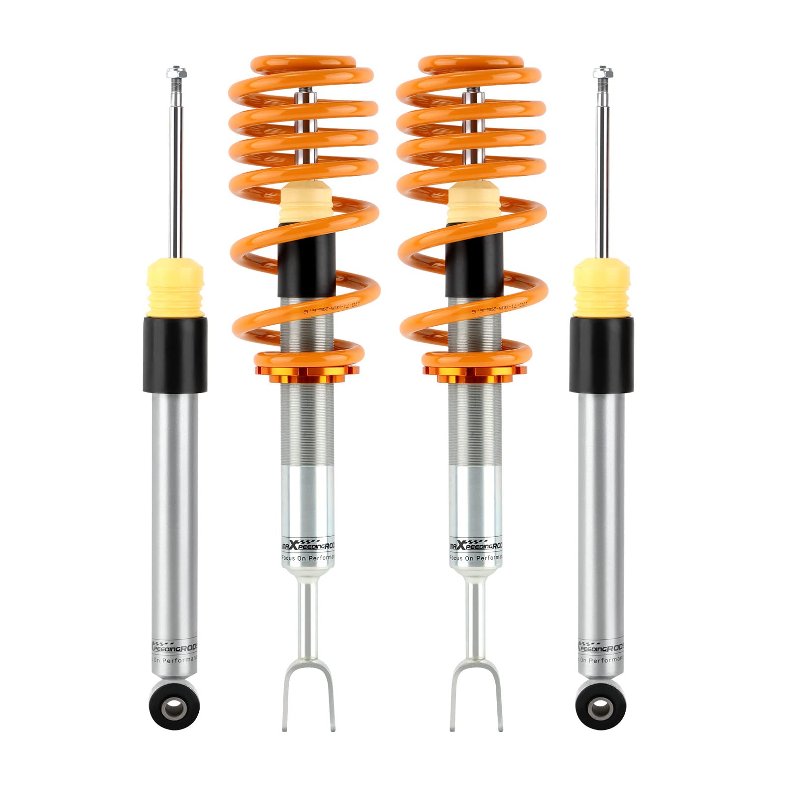 Maxpeedingrods Coilovers For Audi A4 2000-2009, Height Adjustable Coilovers Suspension Kit Struts, Preset Damping Shock Absorber Struts, Amortiguador Lowering Kit Gold
