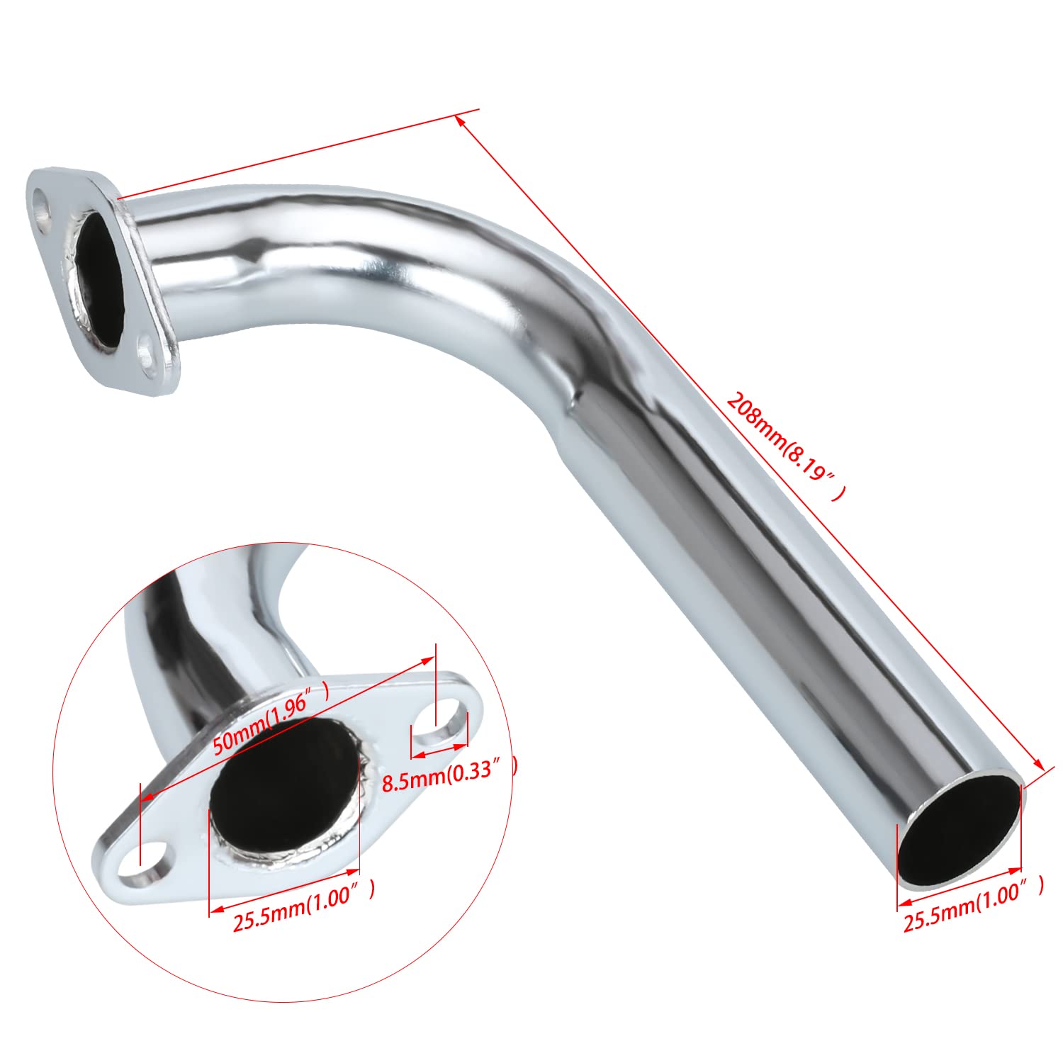 Yoxufa High Performance 420Cc Exhaust Header Pipe For Predator 301Cc Gx240 270Cc 390Cc Mini Bike Go Kart
