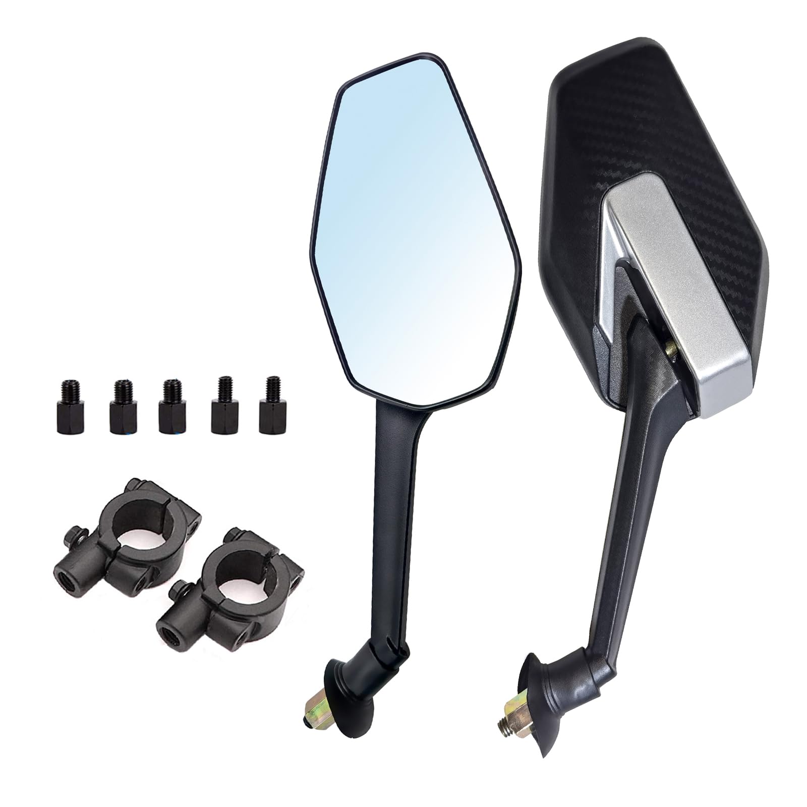 Mamiko 8Mm Motorcycle Mirrors Universal For 7/8''Handlebars Bike Mirror Compatible With Atv Snowmobile Scooter Moped Dirt Bike S