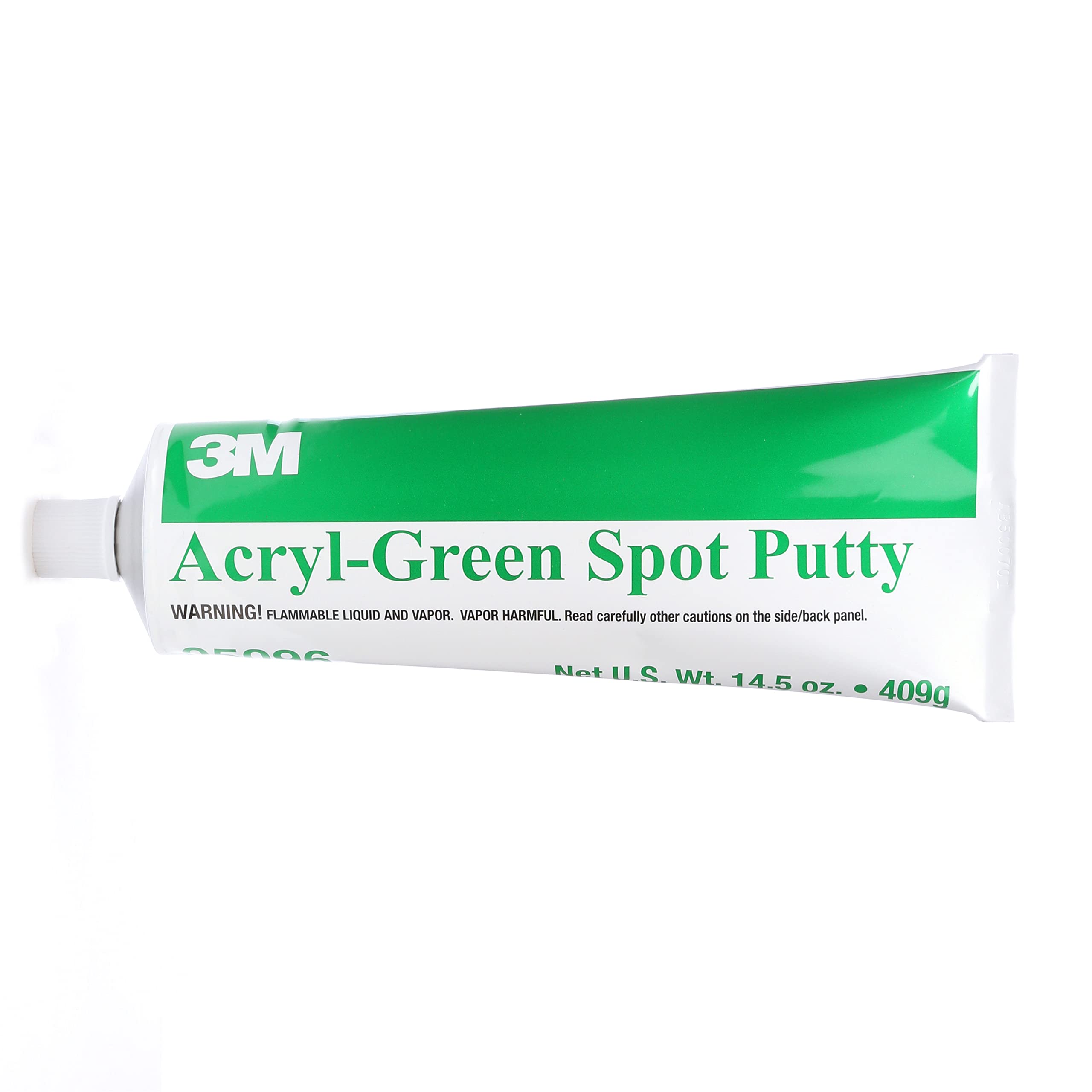 3M Acryl Putty, 05096, Green, 14.5 oz, Used for Automotive and Marine Finisis for Easy Sanding, Smooth Spreading and Low Shrinkage, 1 Tube