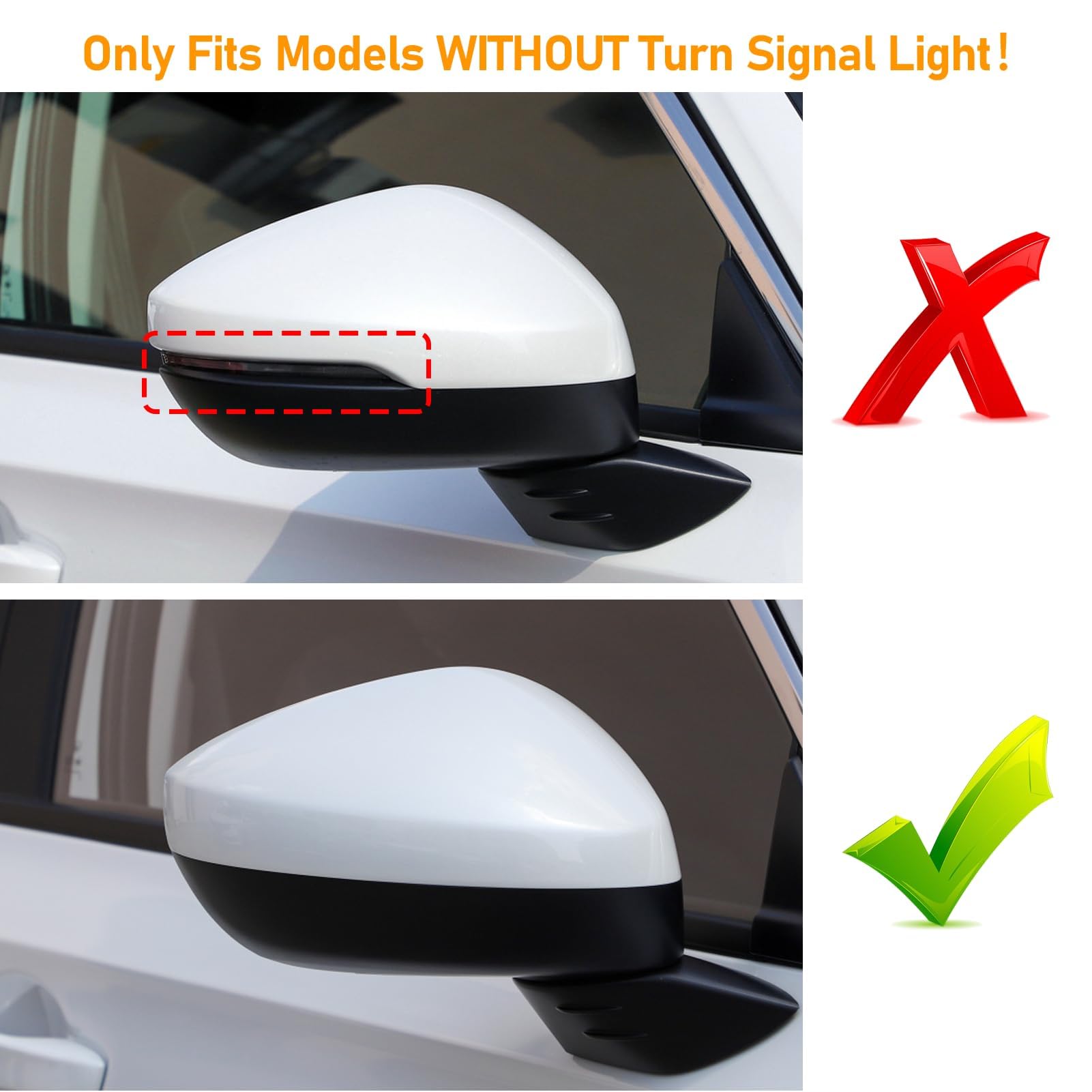 Moonlinks Compatible With 2022 2023 2024 2025 Honda Civic Side Ox Horn Mirror Cover Replacement,Glossy Black Lh & Rh Side Door E