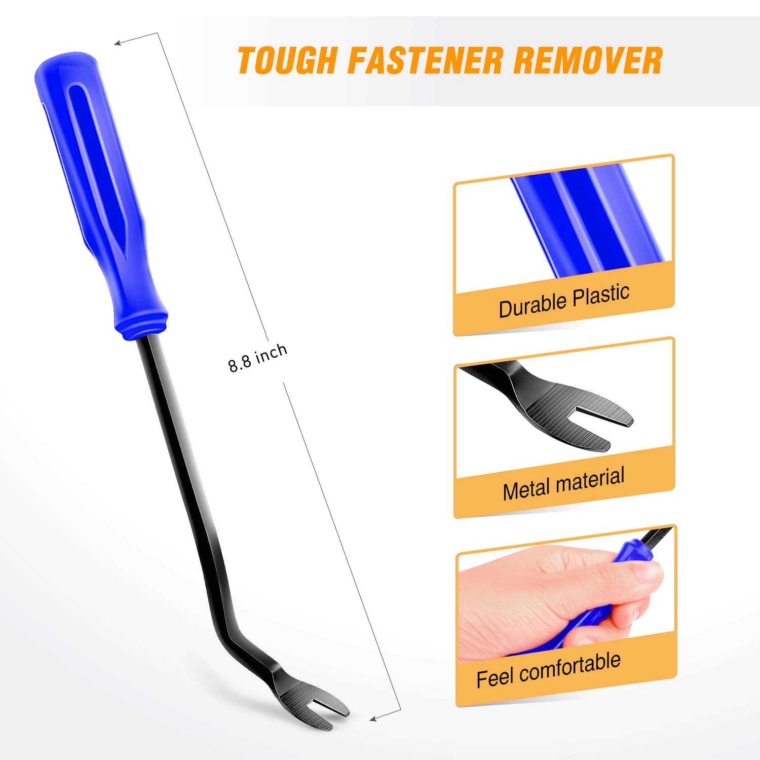 Gooacc 120Pcs Car Bumper Retainer Clips & Nylon Fasteners Rivet Kit 5Mm 6Mm 7Mm 9Mm 10Mm For Bumper Fender Hood Trunk Septum Windshield Lower Air Duct Front Seat Upholstery, With 1Pc Fastener Remover