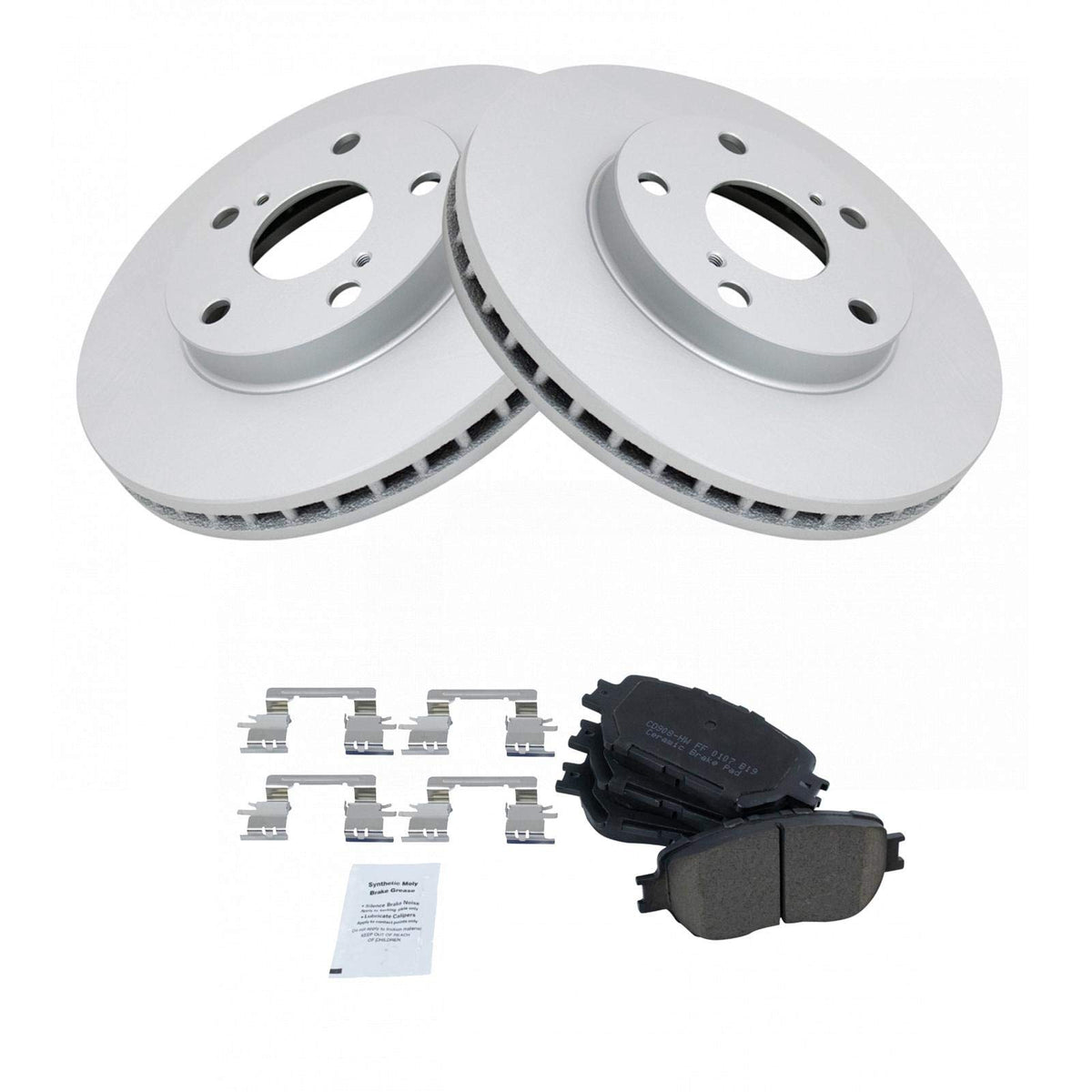 Trq Front Brake Pad & Rotor Kit Brake Pads Brake Rotor Ceramic Premium G-Coated Compatible With 2002-2006 Toyota Camry