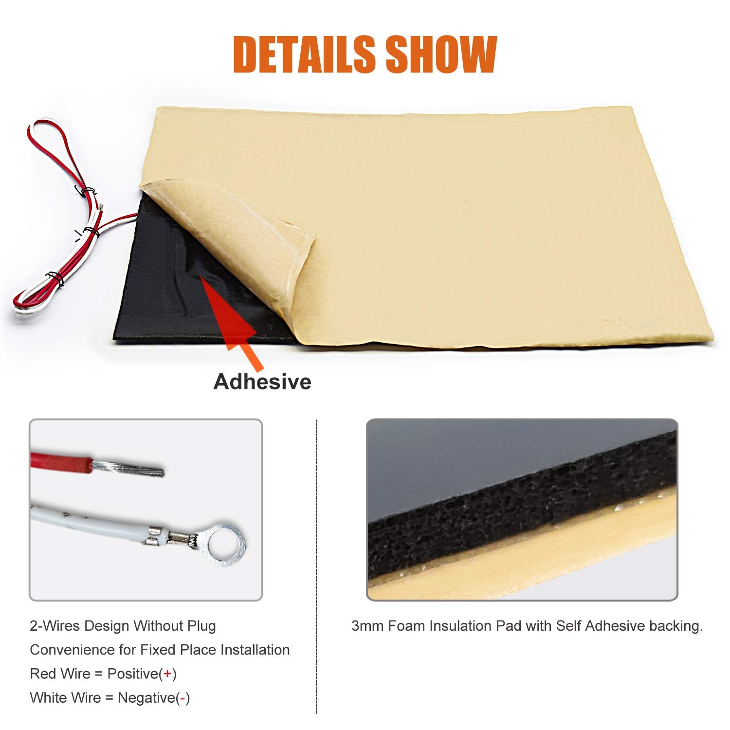 Facon 12V Heater Pad For Rv Holding Tank, W 12'' X L 18'' With Automatic Thermostat Control, Use With Up To 50 Gallons Fresh Wat