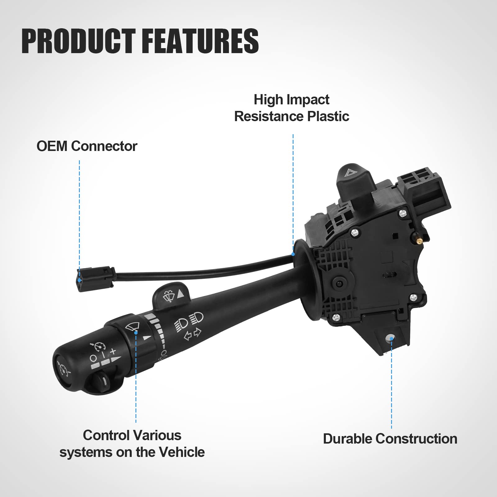 Turn Signal Switch Multifunction Combination Switch Wiper Washers Hazard Switch Replacement For 2003-2006 Chevy Silverado Tahoe Gmc Sierra Yukon Cadillac Escalade, Replaces# 12450067, D6299A, Sw3792