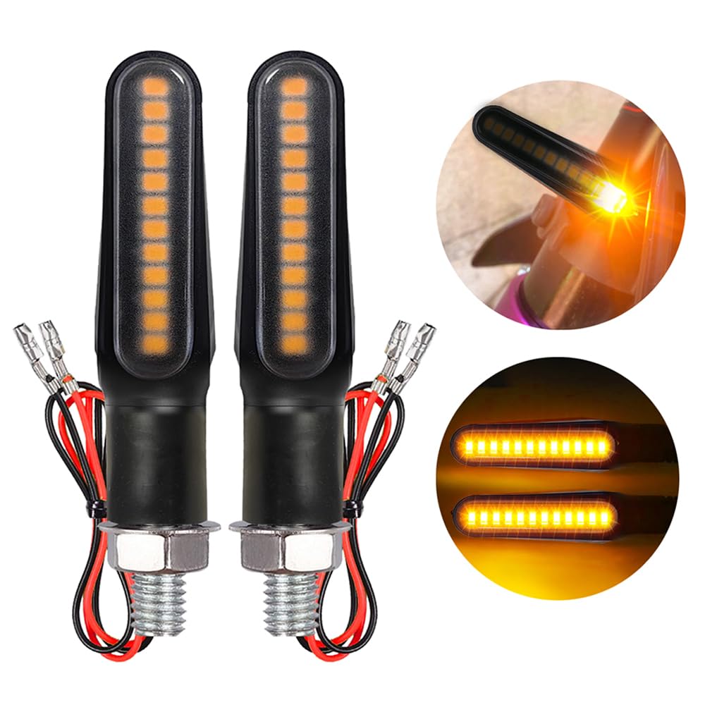 Blyilyb Motorcycle Blinkers Indicator Sequential Turn Signal Amber Led Lamp (Pack Of 2)