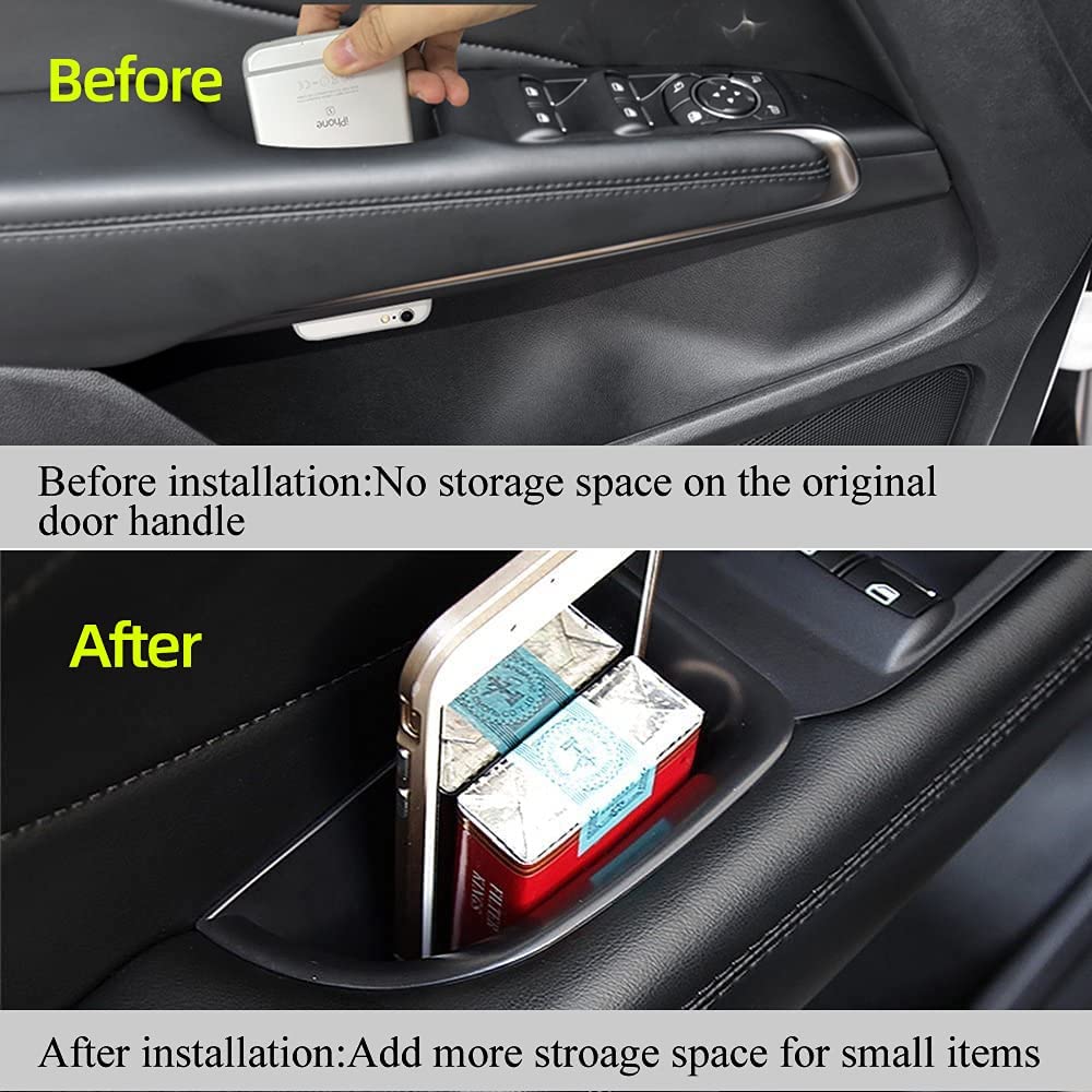 Vesul Front Row Door Organizer Tray Compatible With Lincoln Mkc 2015-2019 Armrest Storage Box Phone Container Door Grab Handle T