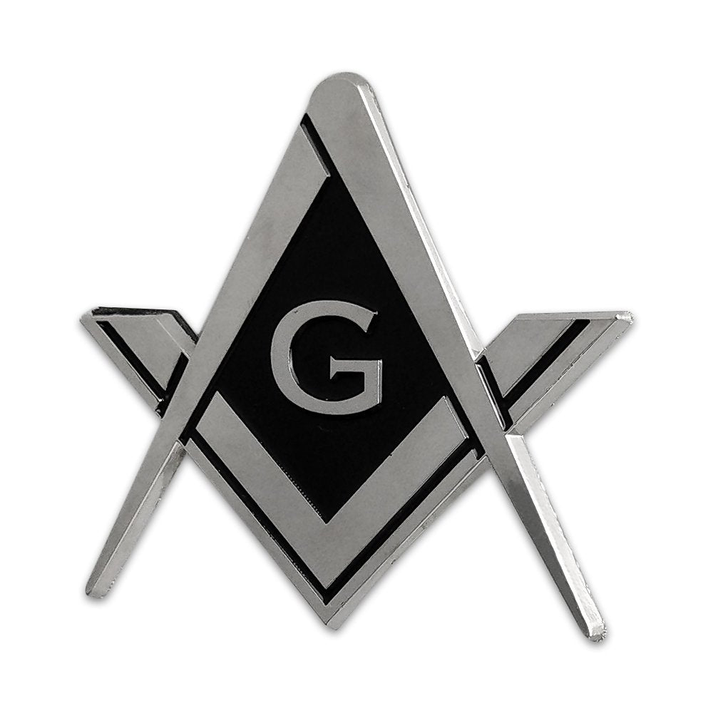 Masonic Car Emblem Square And Compass Metal Decal