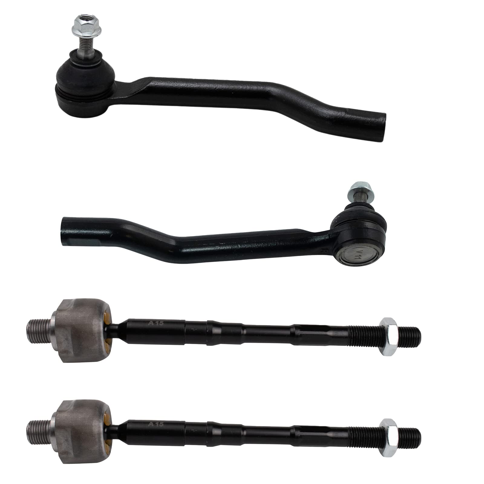 Trq Front Inner And Outer Tie Rod Set Compatible With 2014-2020 Nissan Rogue 2017-2022 Rogue Sport