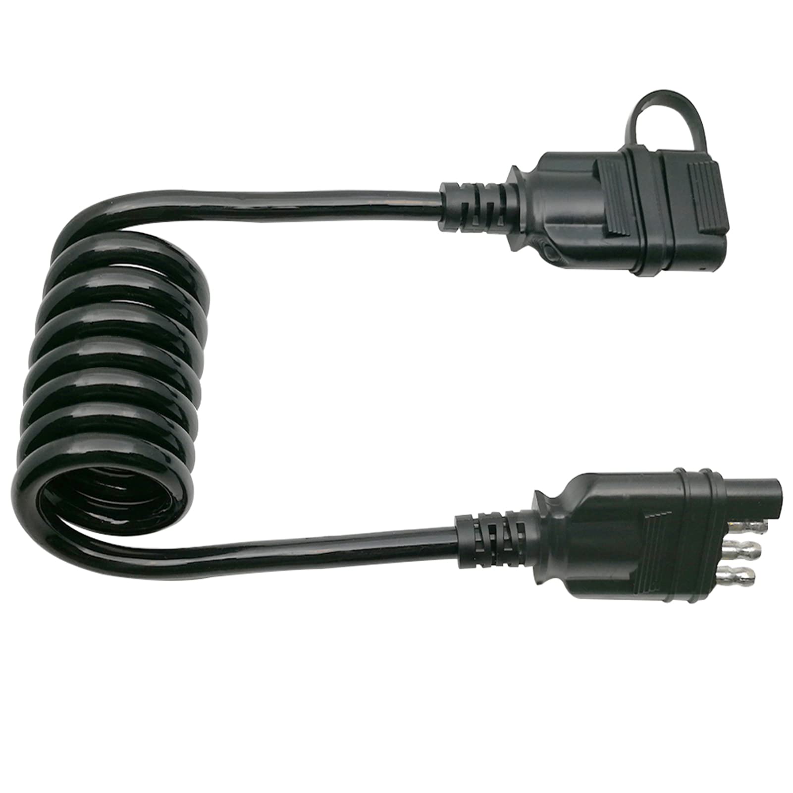 Carrofix 4 Way Flat Trailer Wire Extension 40 Flexible Coiled Cable With 4 Pin Male & Female Wiring Harness Connector