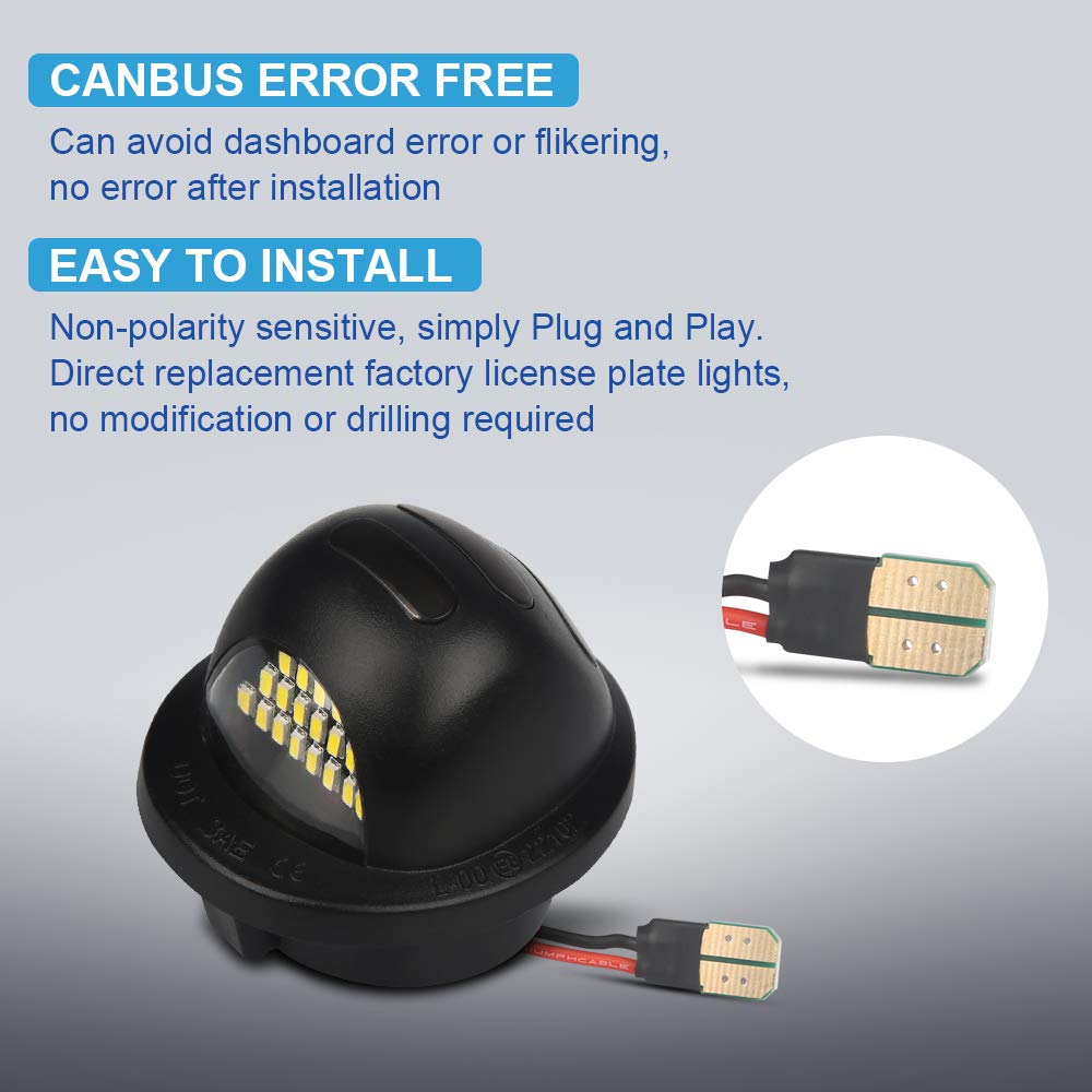 Mbuydiy Led License Plate Light Lamp Assembly With Red Oled Neon Tube Compatible With Ford F150 1990-2014, F250 F350 1999-2016,