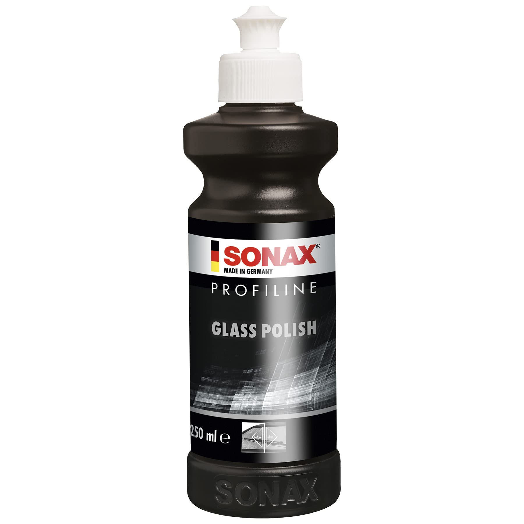SONAX PROFILINE glasspolish (250 ml) - Removes Slight Scratches, Blinding and Etching from car Windows Made from glass Silicone 