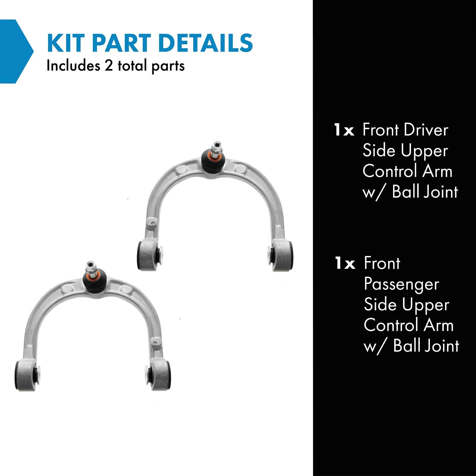 Trq Front Upper Control Arm With Ball Joint Set Compatible With 06-12 Mercedes-Benz
