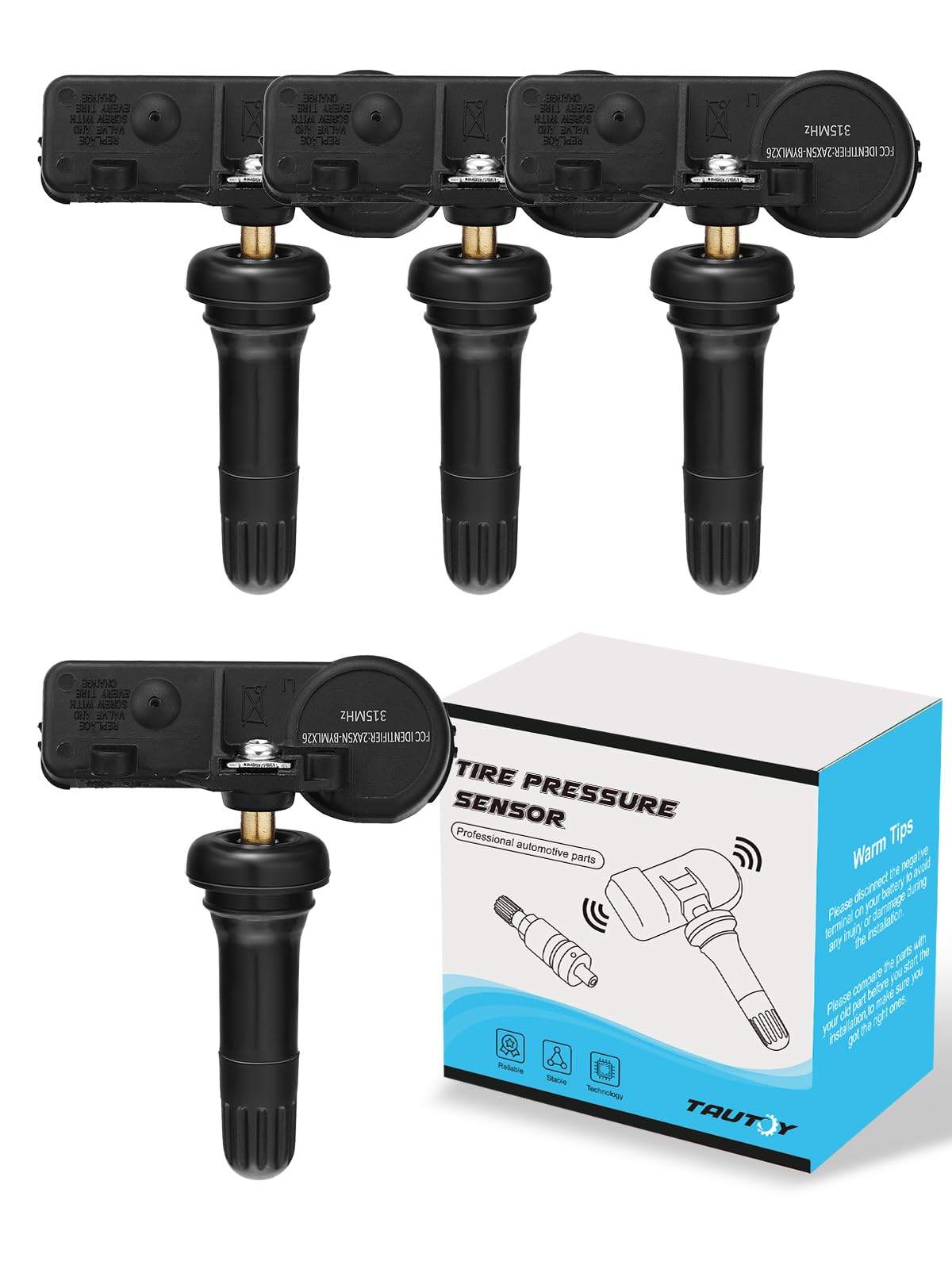 TAUTOY TPMS Sensor,GM 315Mhz Tire Pressure Monitoring Sensor Compatible for Chevy Silverado Equinox GMC Cadillac Buick Pontiac S