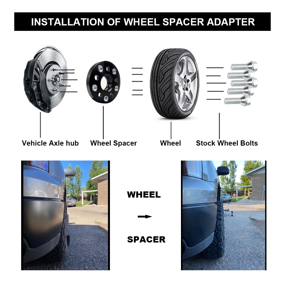 VLAOSCHI Black Forged 5x100 to 5x112 Hubcentric Wheel Adapters 20mm with 14x1.5 Bolts 57.1mm Hub Bore Compatible with Volkswagen