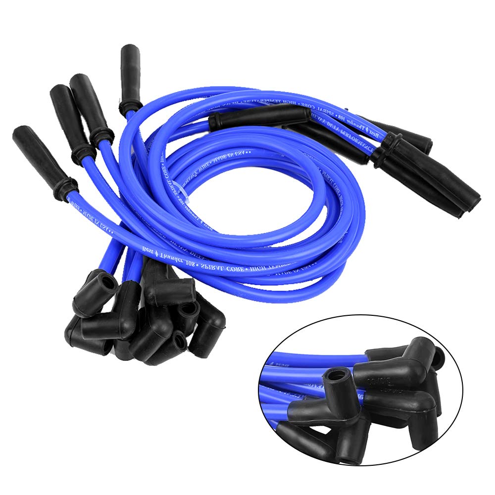 Zreneyfex 9 Pack 10.5mm Spark Plug Wire Set Electronic Ignition Cables Replacement for SBC BBC HEI 350 383 454 90 to Straight