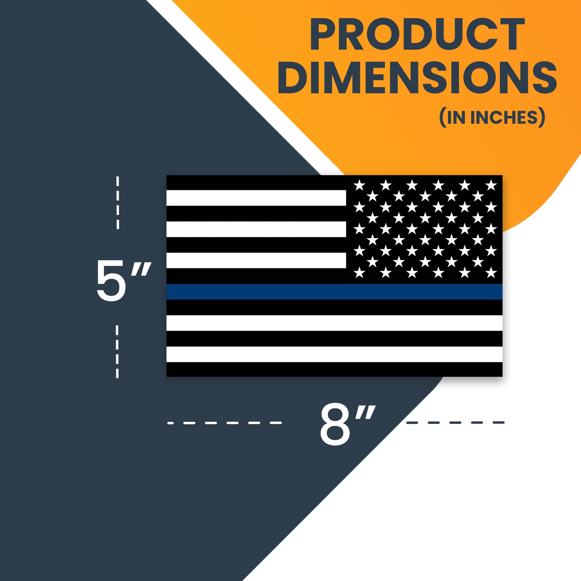 Magnet Me Up Reverse Thin Blue Line American Flag Car Magnet Decal, 5X8 Inches, Heavy Duty For Car Truck Suv, In Support Of Poli