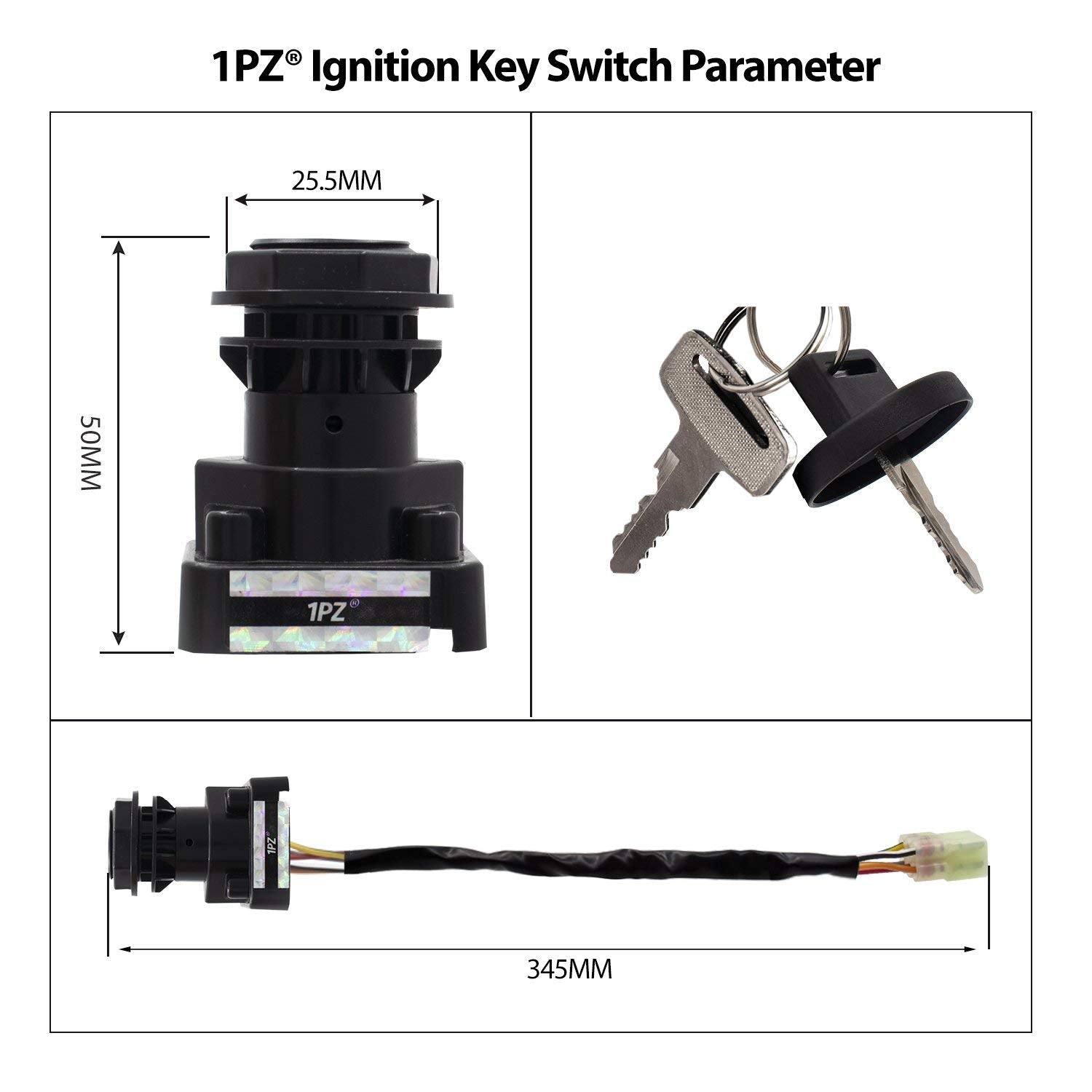 1PZ LF4-K01 Ignition Key Switch for Suzuki King Quad 400 450 500 550 750 LTA400 LTA400F LTF400 LTF400F LTA450X LTA500 LTA550 LTA