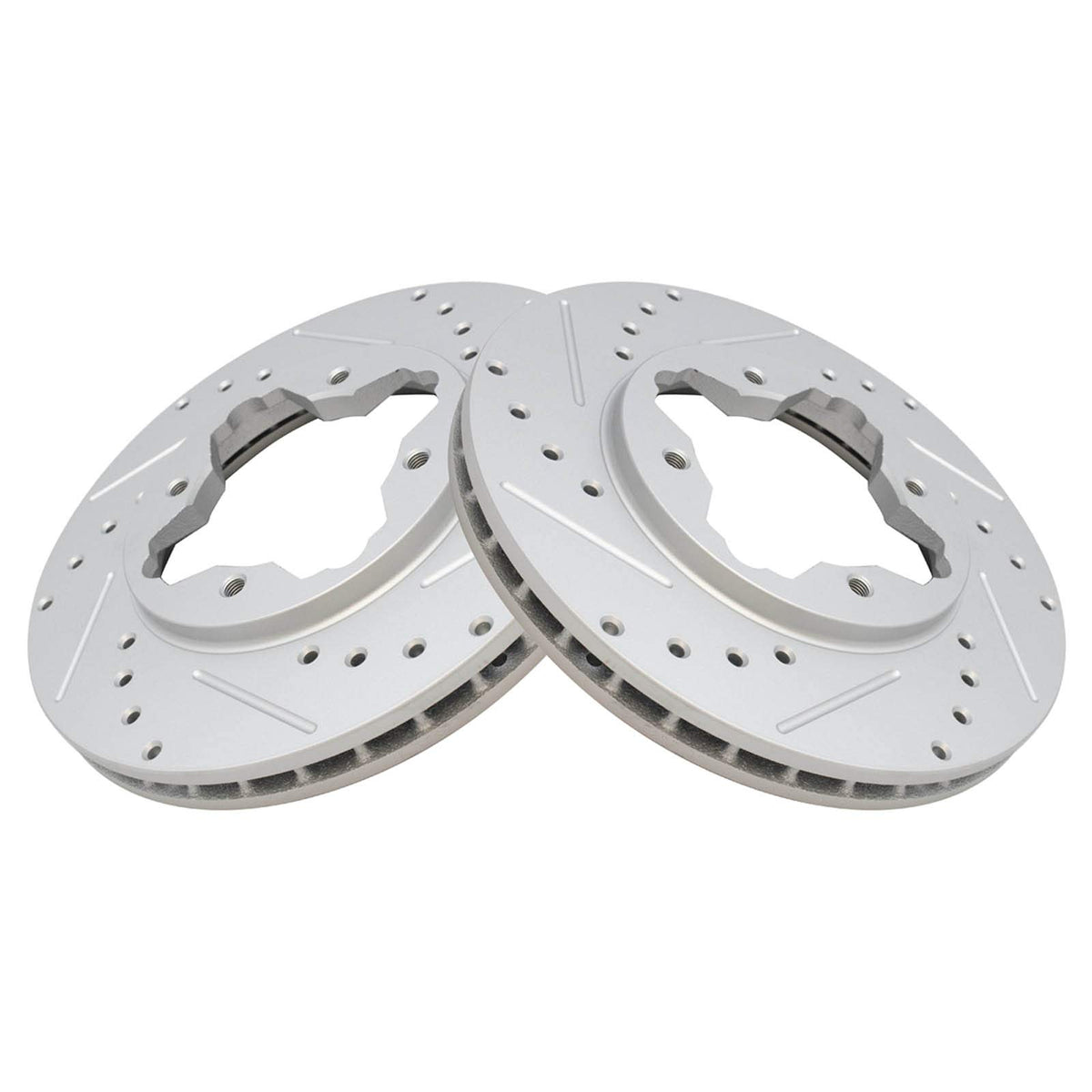 Trq Front Performance Brake Rotors Set Premium G-Coated Cross Drilled & Slotted Compatible With 1997 Acura Cl 1990-1997 Honda Ac