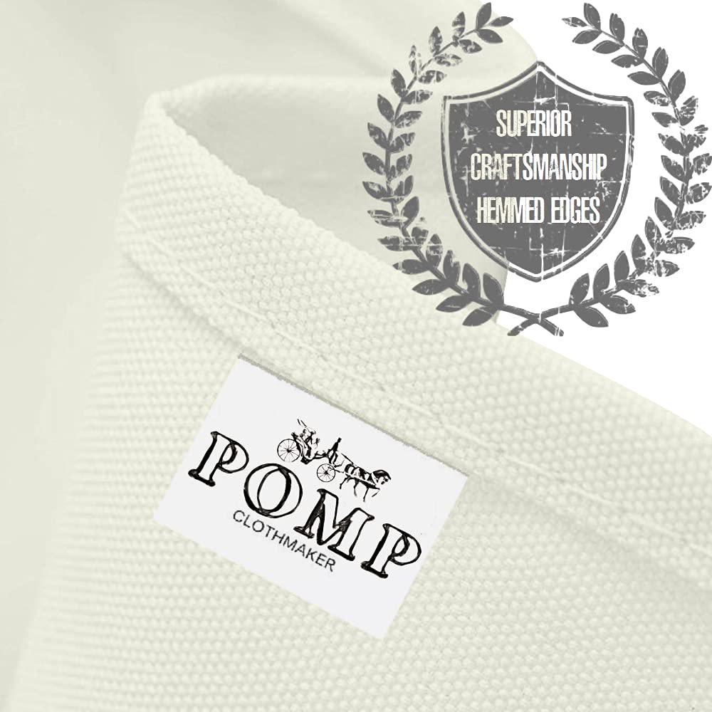 Pomp Ivory 90 Inch Round Premium Polyester Tablecloth  Wrinkle  Stain Resistant Easy Care Fabric  Fits Round Table