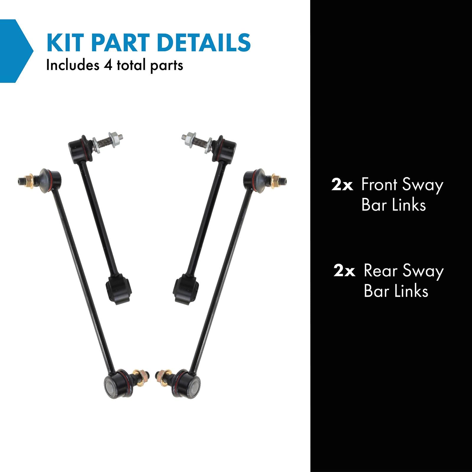Trq Front & Rear Sway Bar Stabilizer Link Set Compatible With 2018-2023 Chevrolet Equinox Gmc Terrain