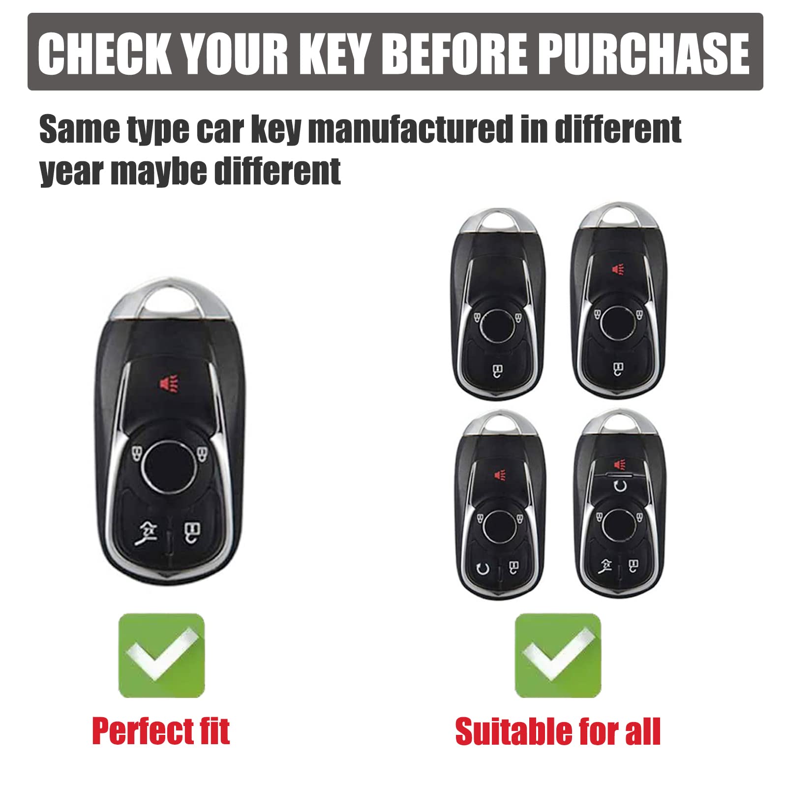 Gematay For Buick Key Fob Cover With Keychain Lanyard, Soft Tpu Key Case Shell Compatible With Buick Encore Enclave Lacrosse Env