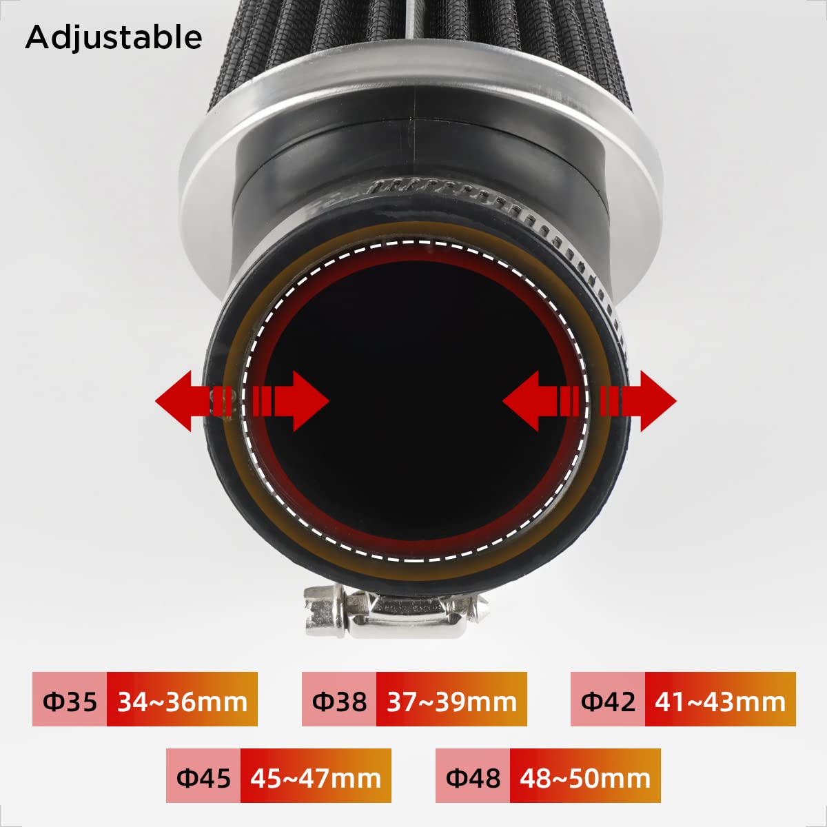 Evermotor 41Mm 42Mm 43Mm Mini Bike Air Filter Fit In 50Cc 70Cc 90Cc 110Cc 125Cc 150Cc Mini Bike,Dirt Bike,Gy6,Moped,Atv,Ssr,Ttr