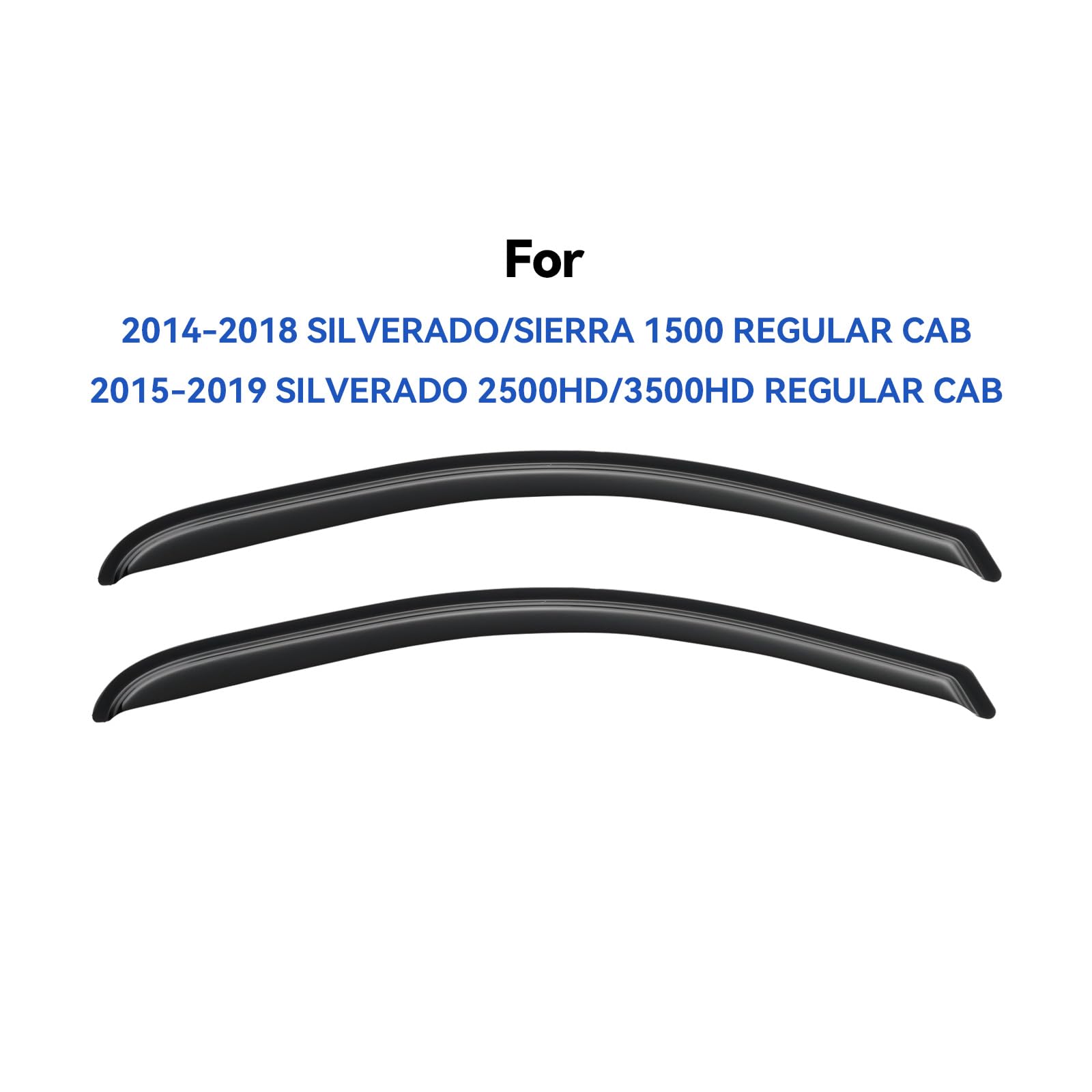 Window Visors Rain Guards For 2014-2018 Chevy Silverado/Gmc Sierra 1500 Regular Cab, Out-Channel Window Vent Wind Deflectors Vis