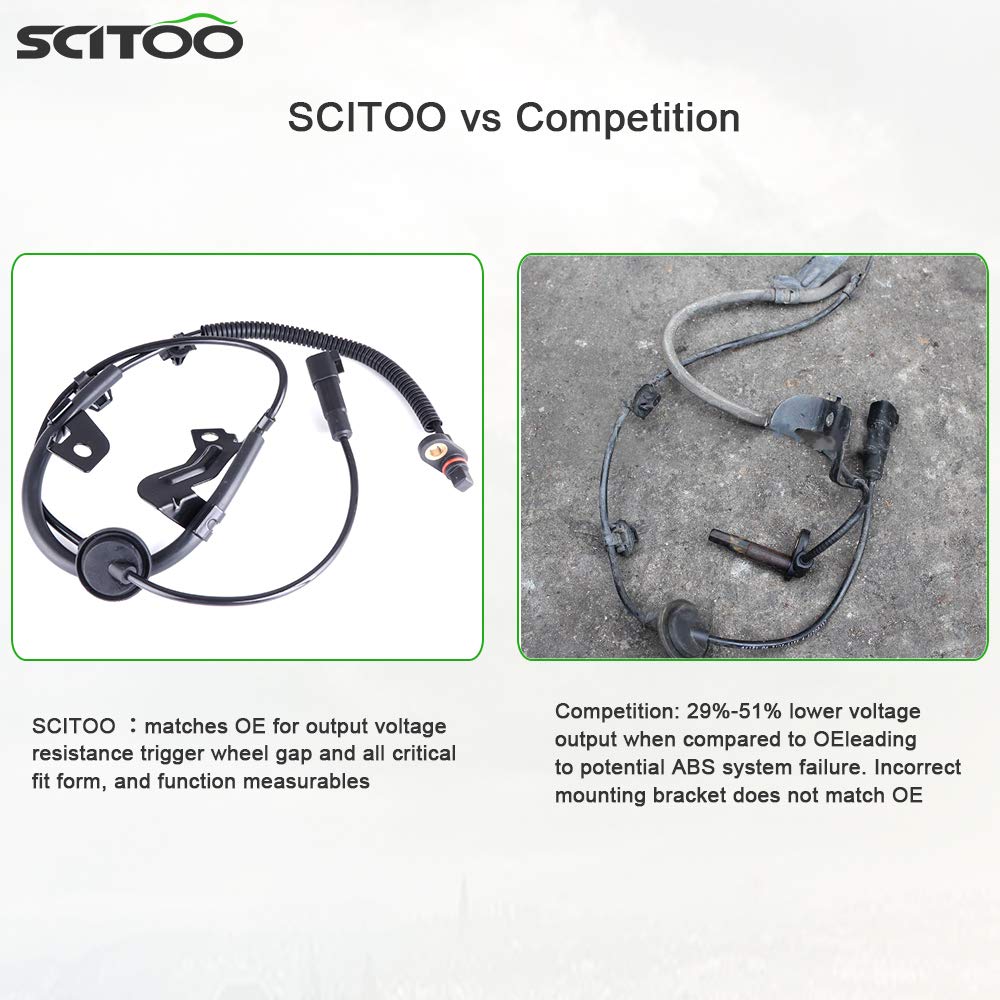 SCITOO 2 pcs Rear Left Right ABS Wheel Speed Sensors Fit for 2007 2008 2009 2010 for Mitsubishi Lancer,2007 2008 2009 2010 2011 2012 for Mitsubishi Outlander,2011 for Mitsubishi RVR ALS1819 ALS1818