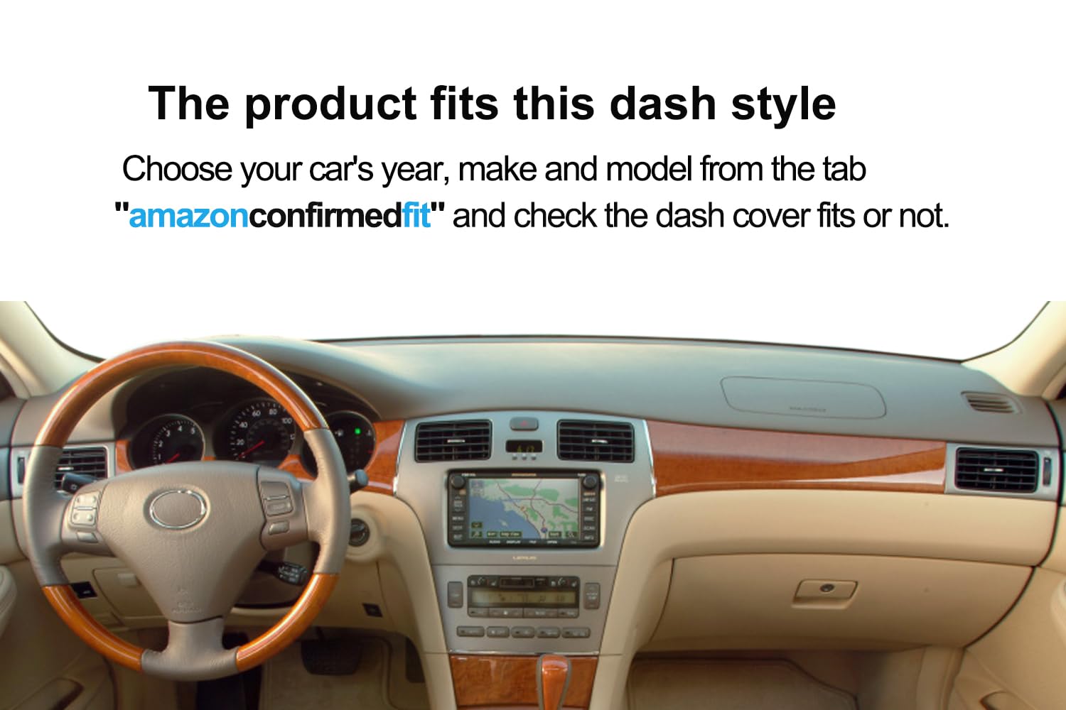 Dash Cover Mat Custom Fit For Lexus Es300 Es330, Dashboard Cover Pad Carpet Protector F116 (Beige)