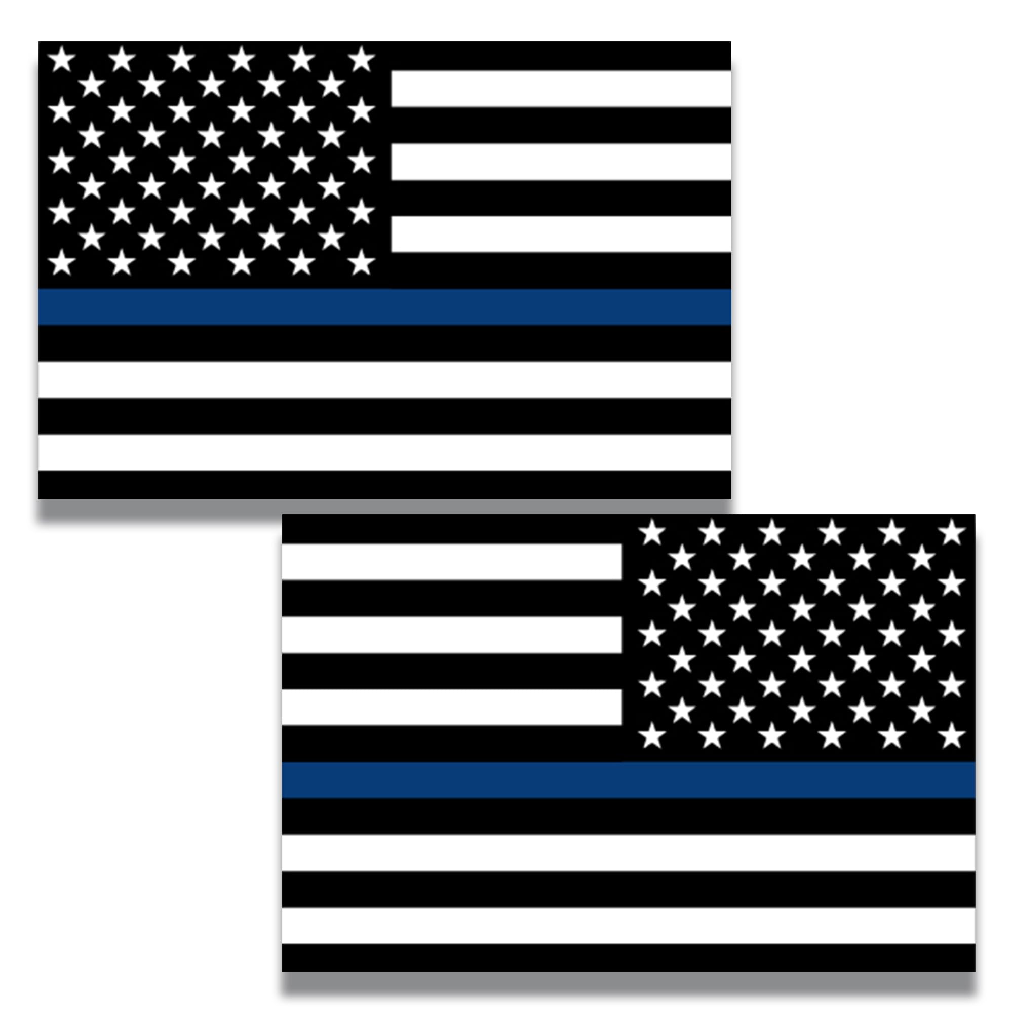 Magnet Me Up Thin Blue Line American Flag Magnet Decal, 4X6 Inches, Opposing 2 Pack, Heavy Duty Automotive Magnet For Car Truck