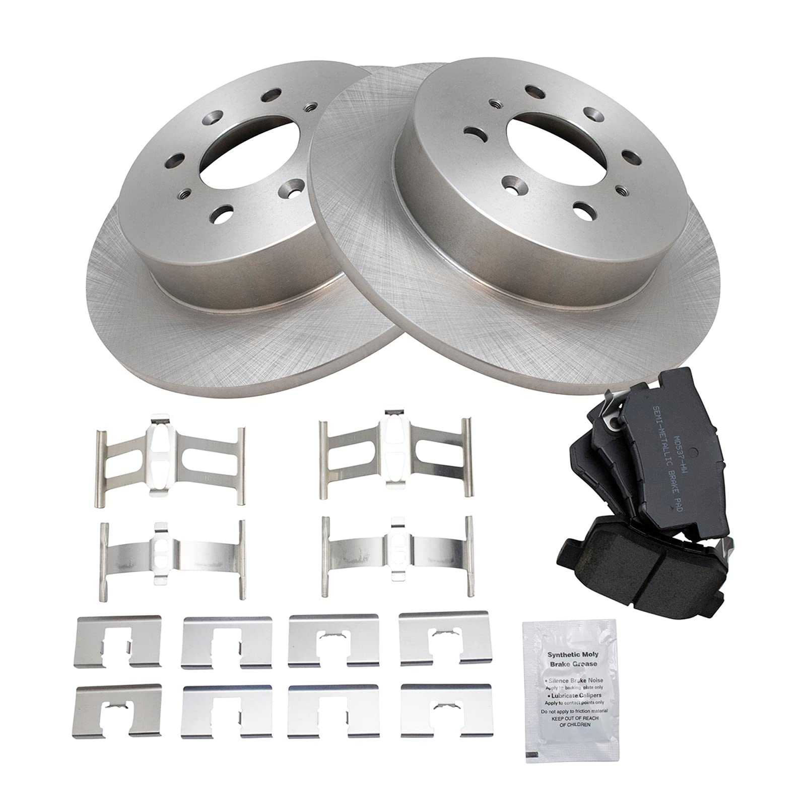 Trq Rear Brake Pad & Rotor Kit Brake Pads Brake Rotor Semi-Metallic Compatible With 2002-2003 Honda Civic