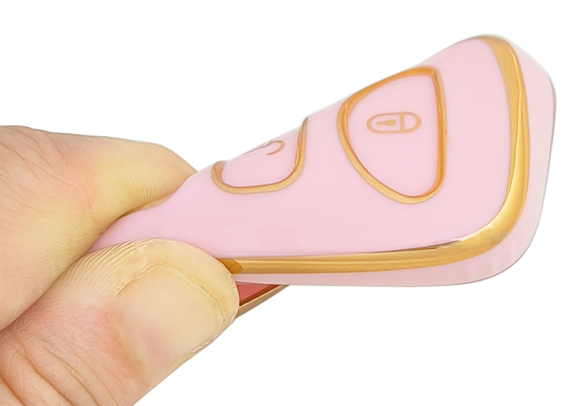 Chyoekey Key Fob Cover Case Shell Keychain For Hyundai Elantra Accent Sonata Kia Optima 3 Button + Panic Pink (For Hyundai A)