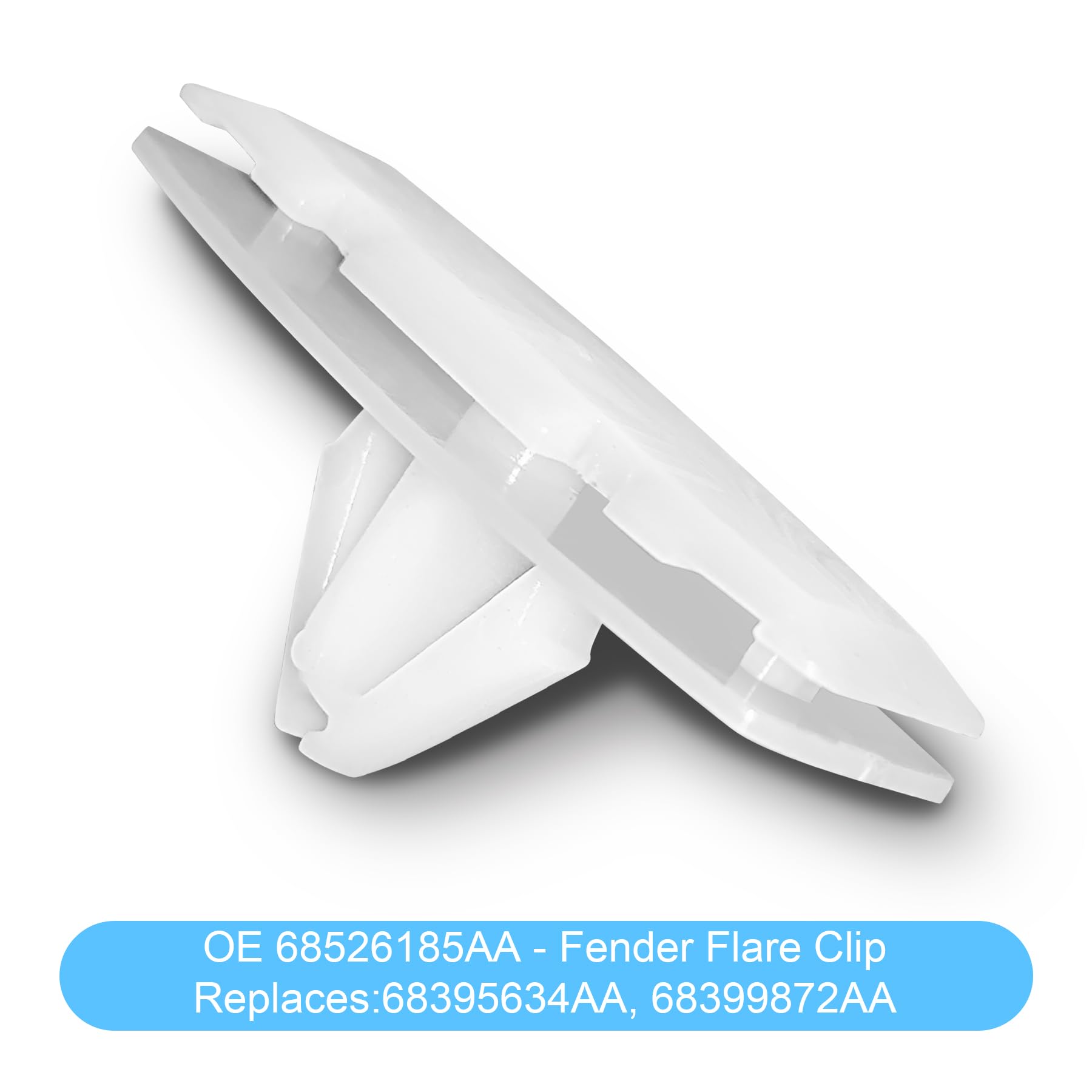 50PCS Rocker Molding Wheel Flare Clips Fit for 2018-2024 Wrangler JL & 2020-2024 Gladiator JT, 68526185AA - White