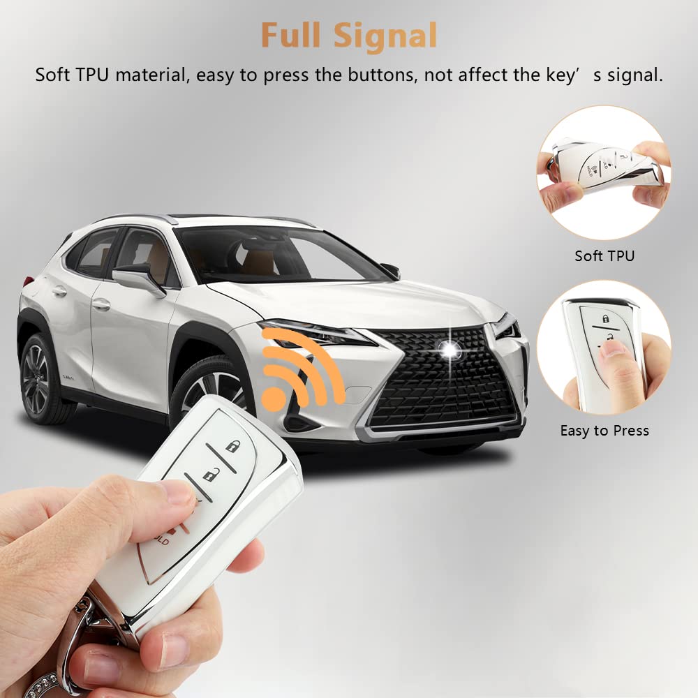 Pifoog For Lexus Key Fob Cover Bling Keychain Tpu Car Keys Case Shell Protector Protection For Lexus Gx Es Nx Lc Rc Ls Ux Access