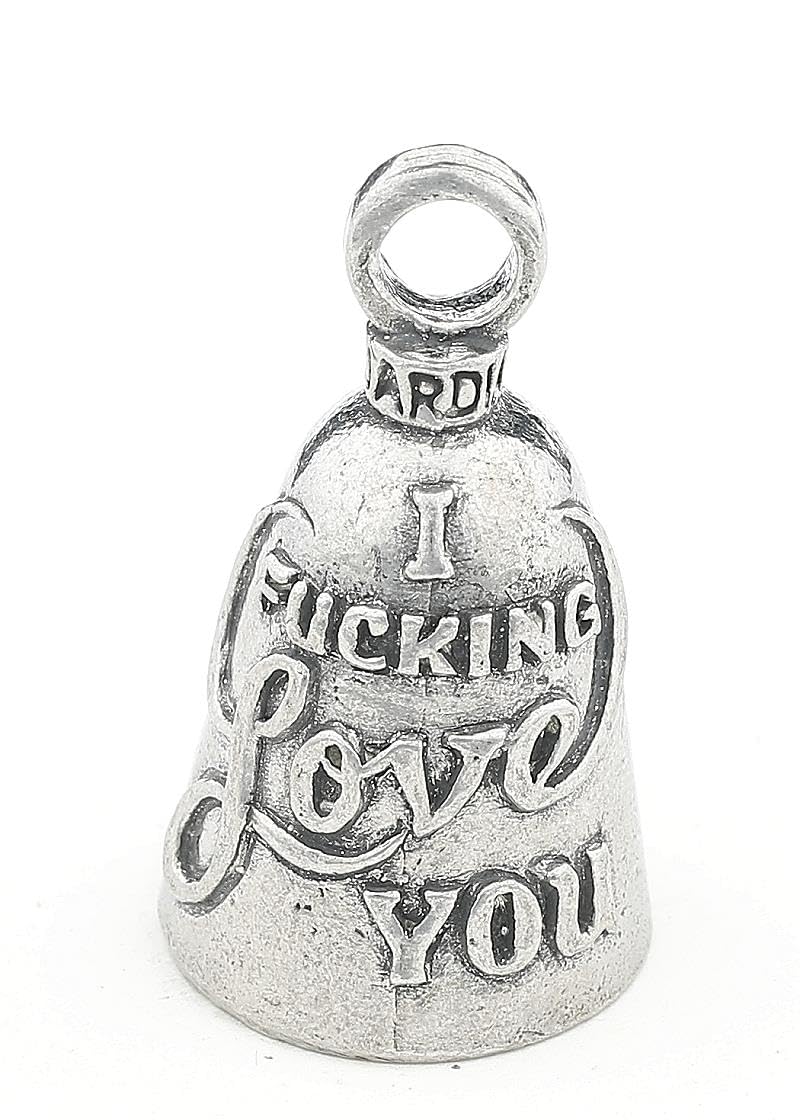 Guardian Bell I Fucking Love You Good Luck Bell W/Keyring & Black Velvet Gift Bag | Motorcycle Bell | Lead-Free Pewter | Good Luck Gift To Friends & Family | Bike Bell | Made In Usa