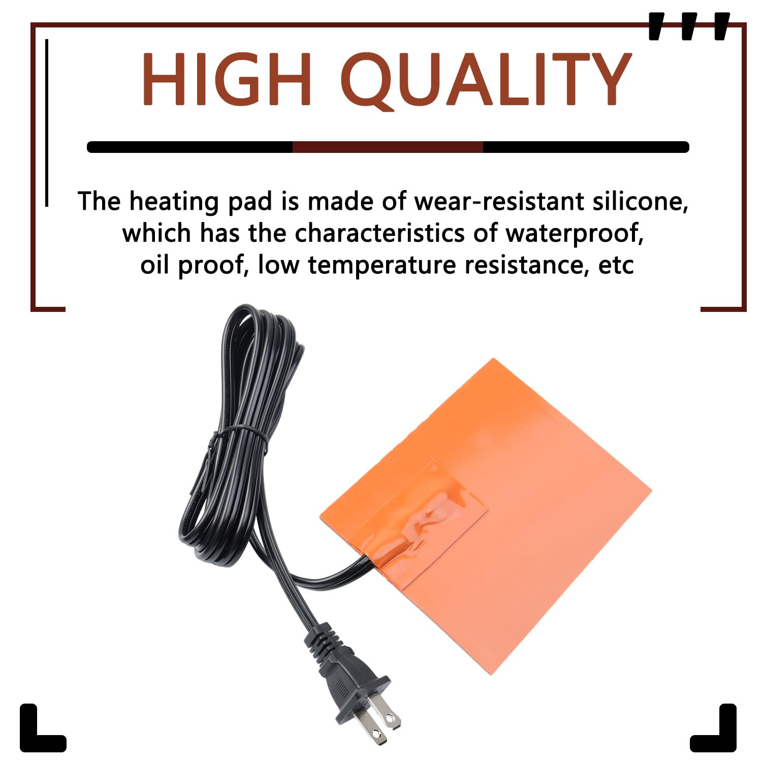 4 x 5in Car Engine Silicone Pad Heater - Self-Adhesive, Oil Pan Heater Pad Car Truck Oil Pan Heater Pad for Metal Surface with 1