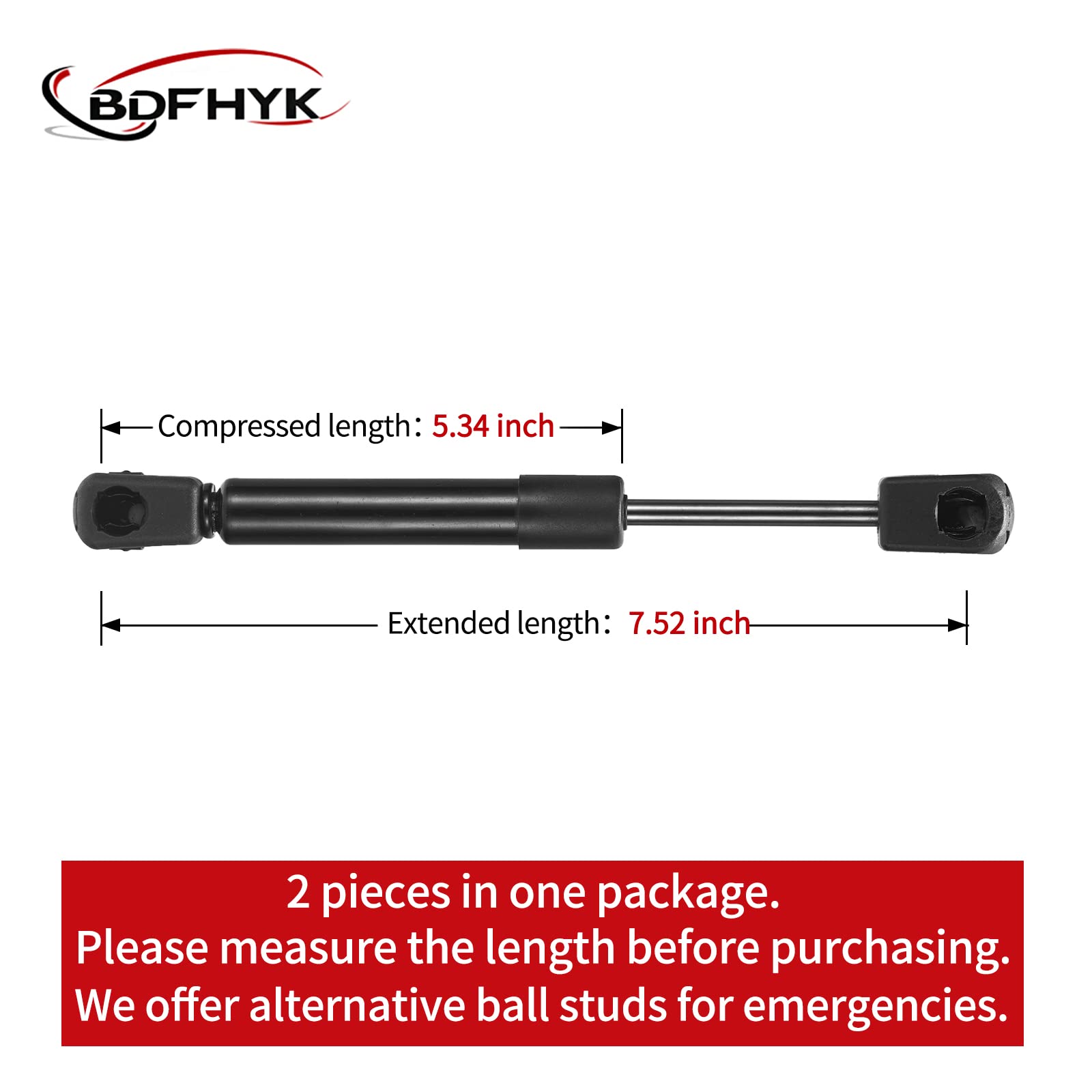 Bdfhyk 4053 7.5 Inch 25 Lbs Truck Camper Shell Gas Shocks Struts Lift Support Gas Spring For Truck Cap Window Leer Topper Camper Shell Tool Box Chest